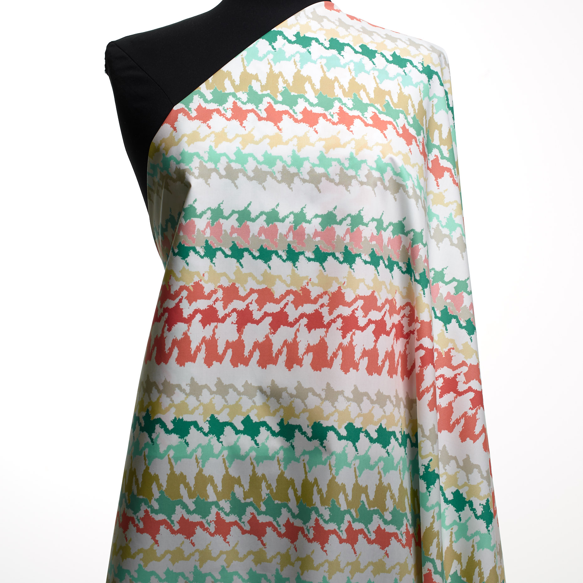 POPLIN, COTTON, PRINTED, BRILLIANT WHITE&TURQUOISE (F000038012) - Mannequin