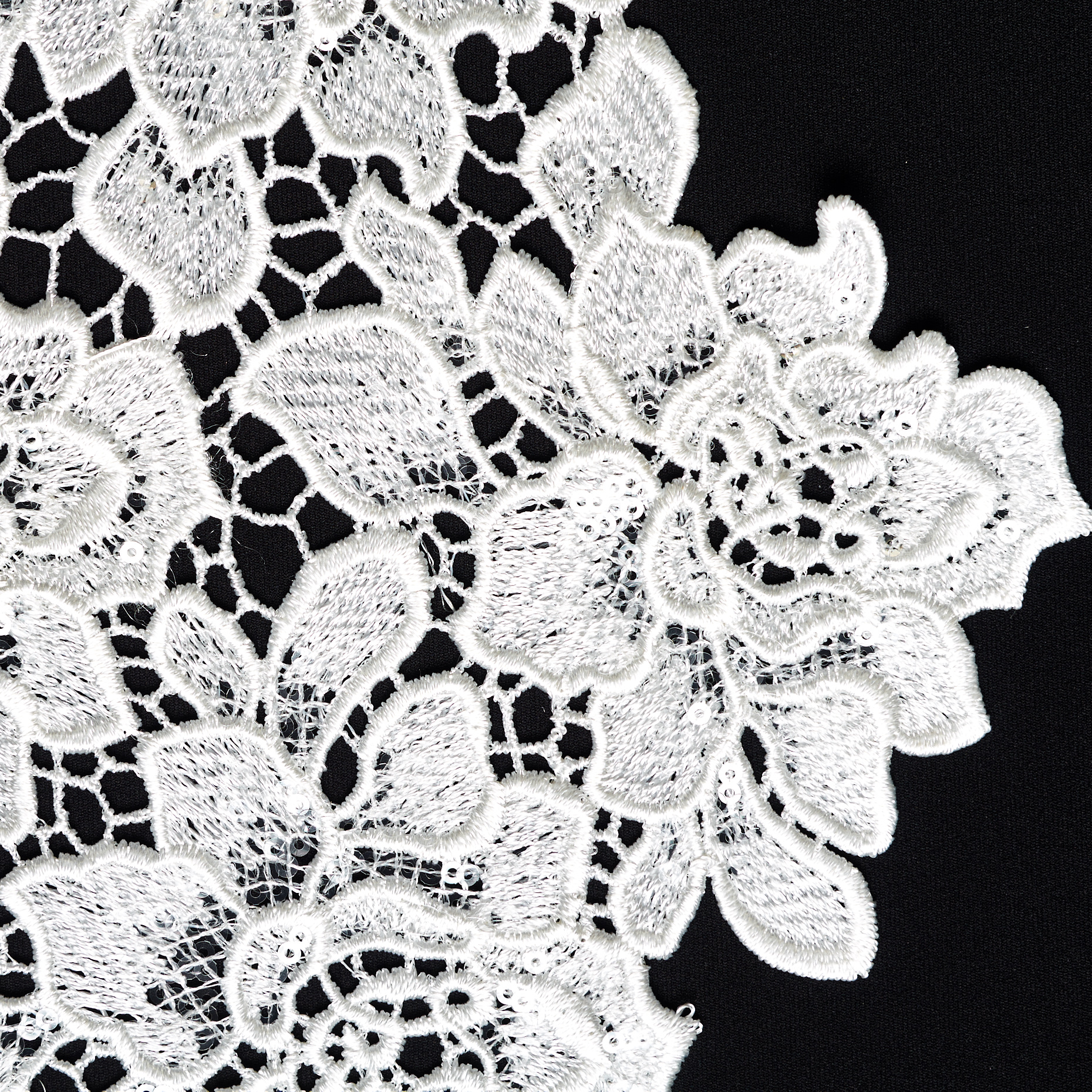 Koronka, Cekiny, Haftowane, Antique White (F000047177) - Tkana