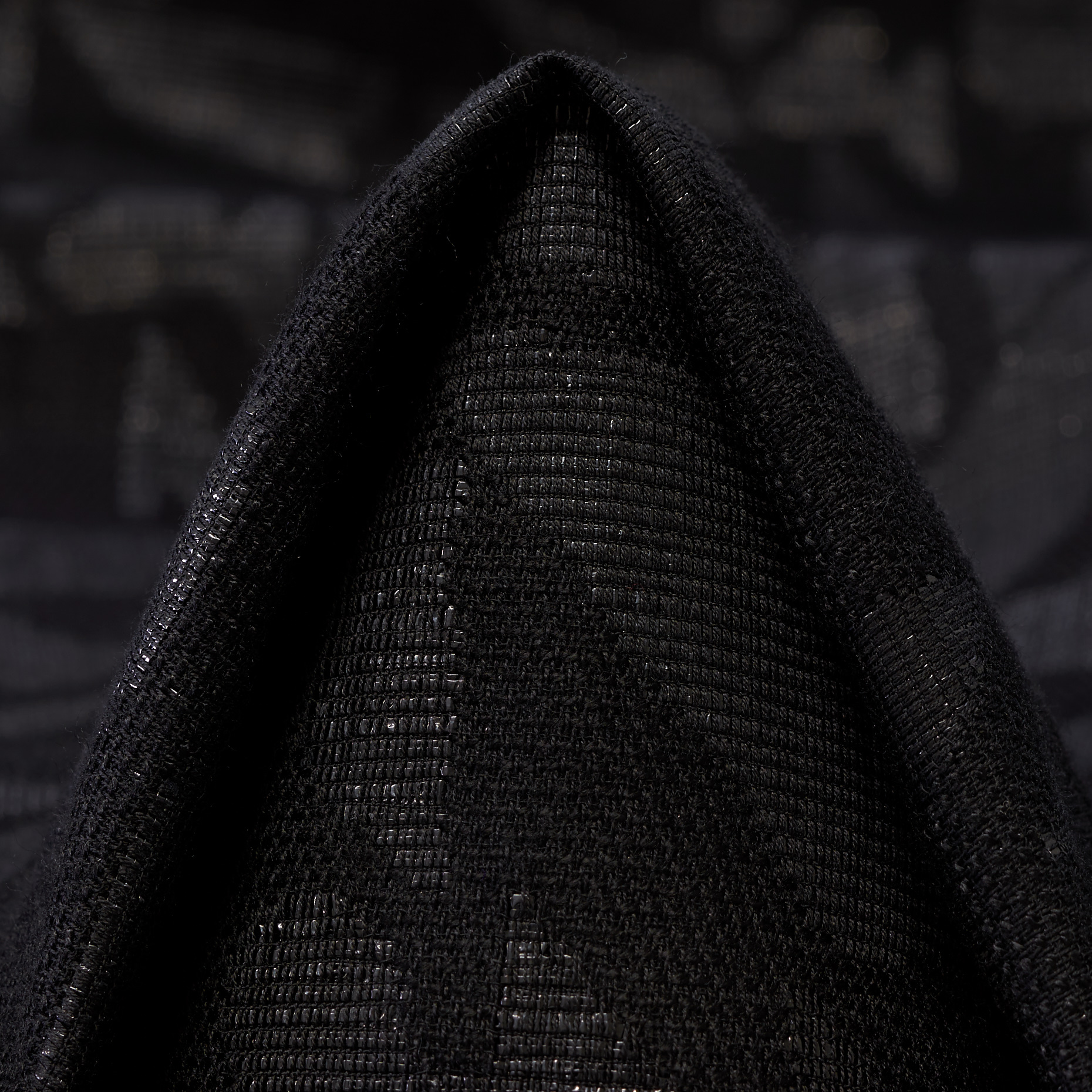 JACQUARD, COTTON VISCOSE, ABSTRACT, JET BLACK (F000022578)