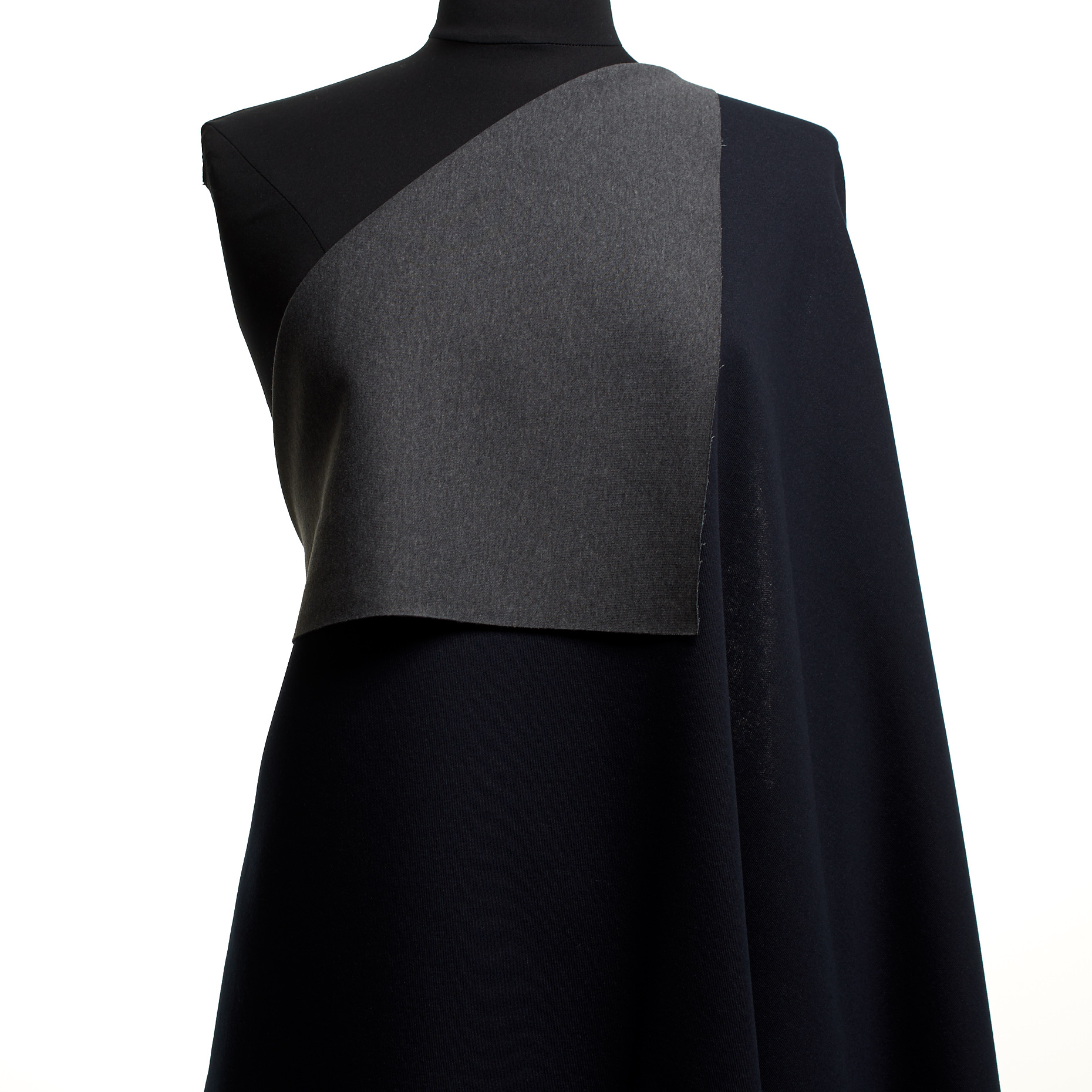 Jersey Doble, Algodón, Jet Black&Asphalt (F000047495) - Maniquí