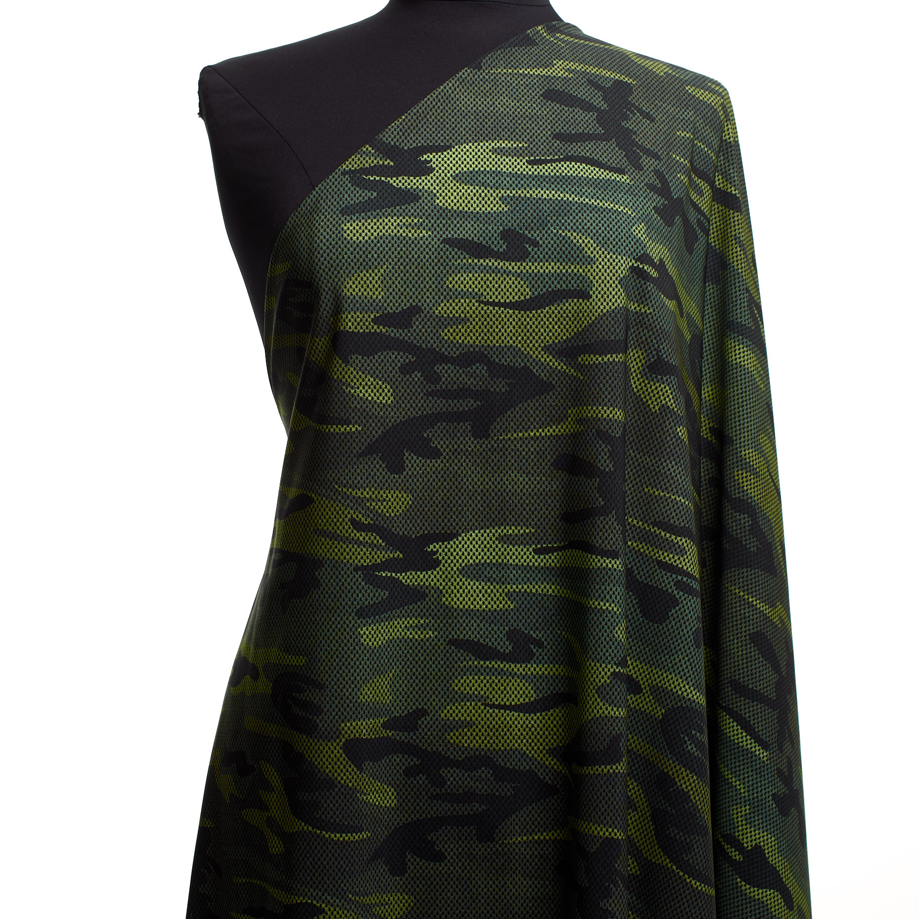 TECHNO JERSEY, PRINTED, HIGH ELASTICITY, AGAVE GREEN (F000041306) - Mannequin