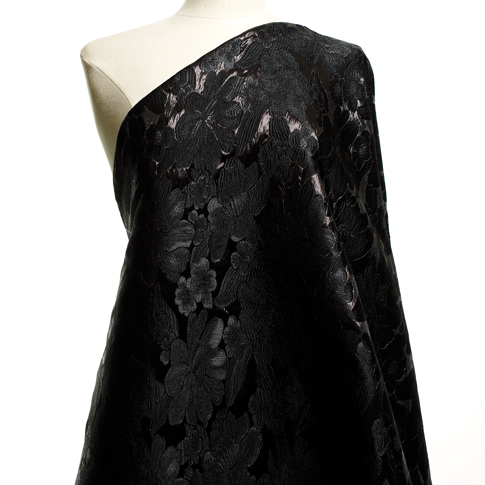 Jacquard, Acétate, Ton sur Ton , Jet Black (P000005270) - Mannequin