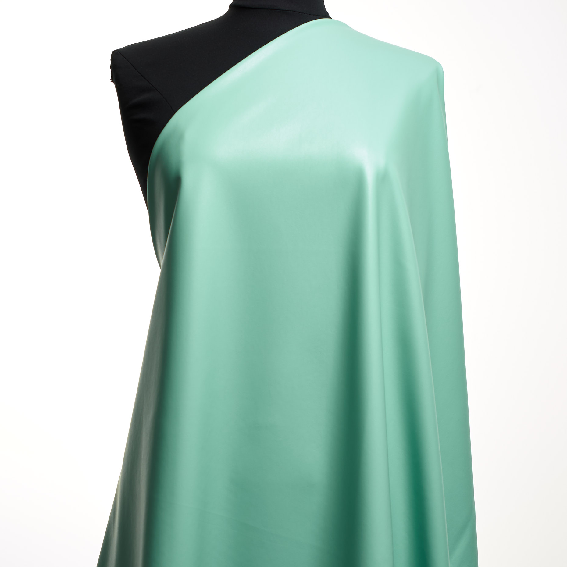 VEGAN LEATHER, POLYAMID, ELASTIC, PASTEL TURQUOISE (F000046044) - Mannequin