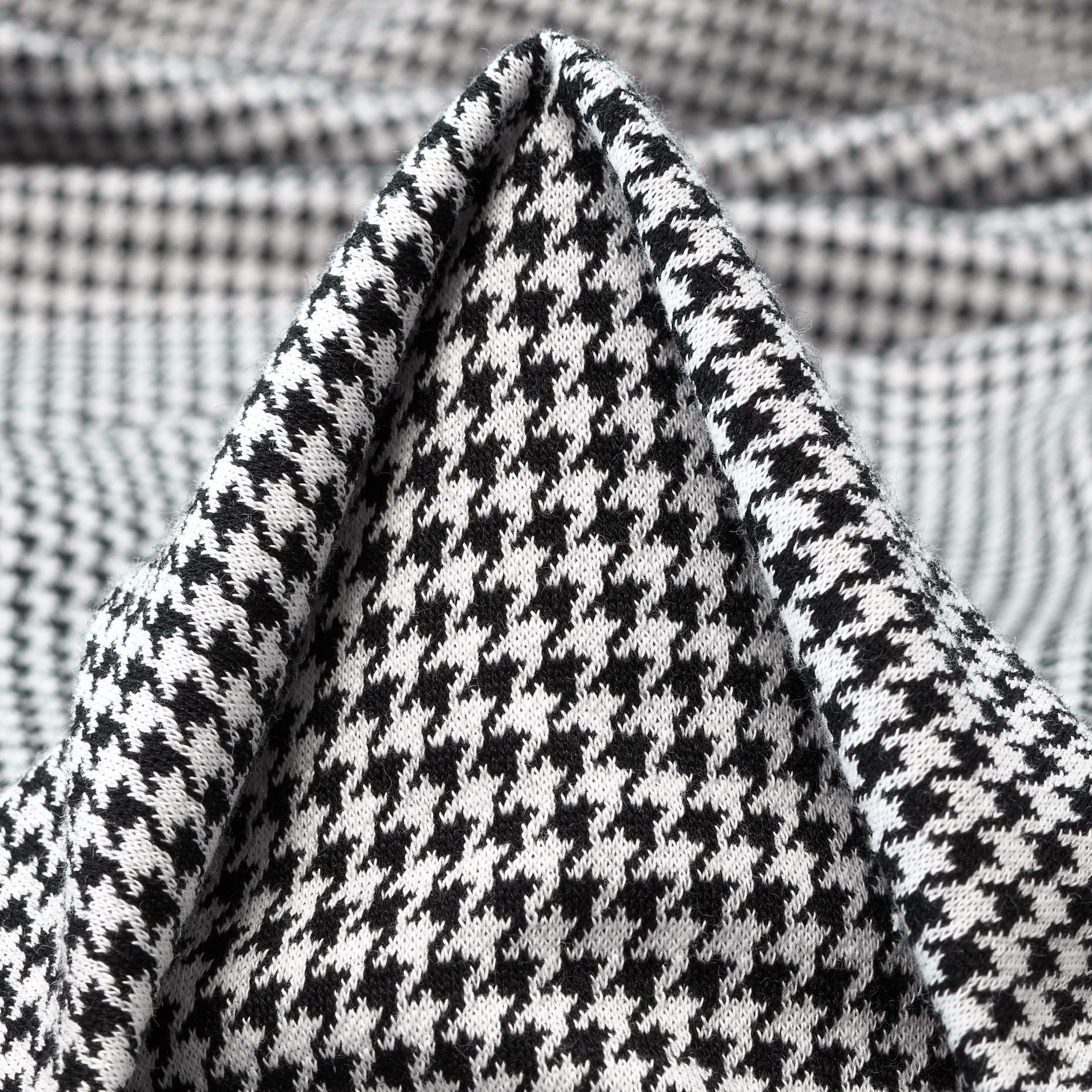 JERSEY, JACQUARD, HOUNDSTOOTH, BLACK&BRILLIANT WHITE (F000036572)