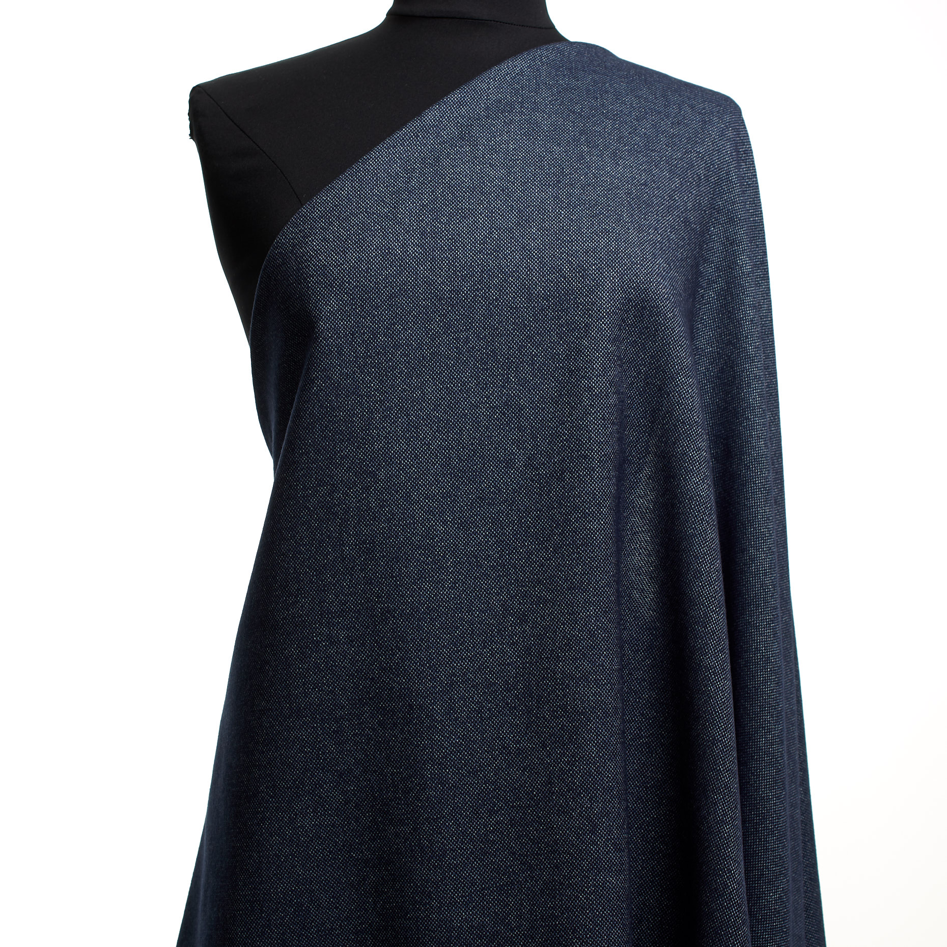 Schurwolle, Baumwolle Mix, Micro Design, Blue Indigo (F000045089) - Schaufensterpuppe