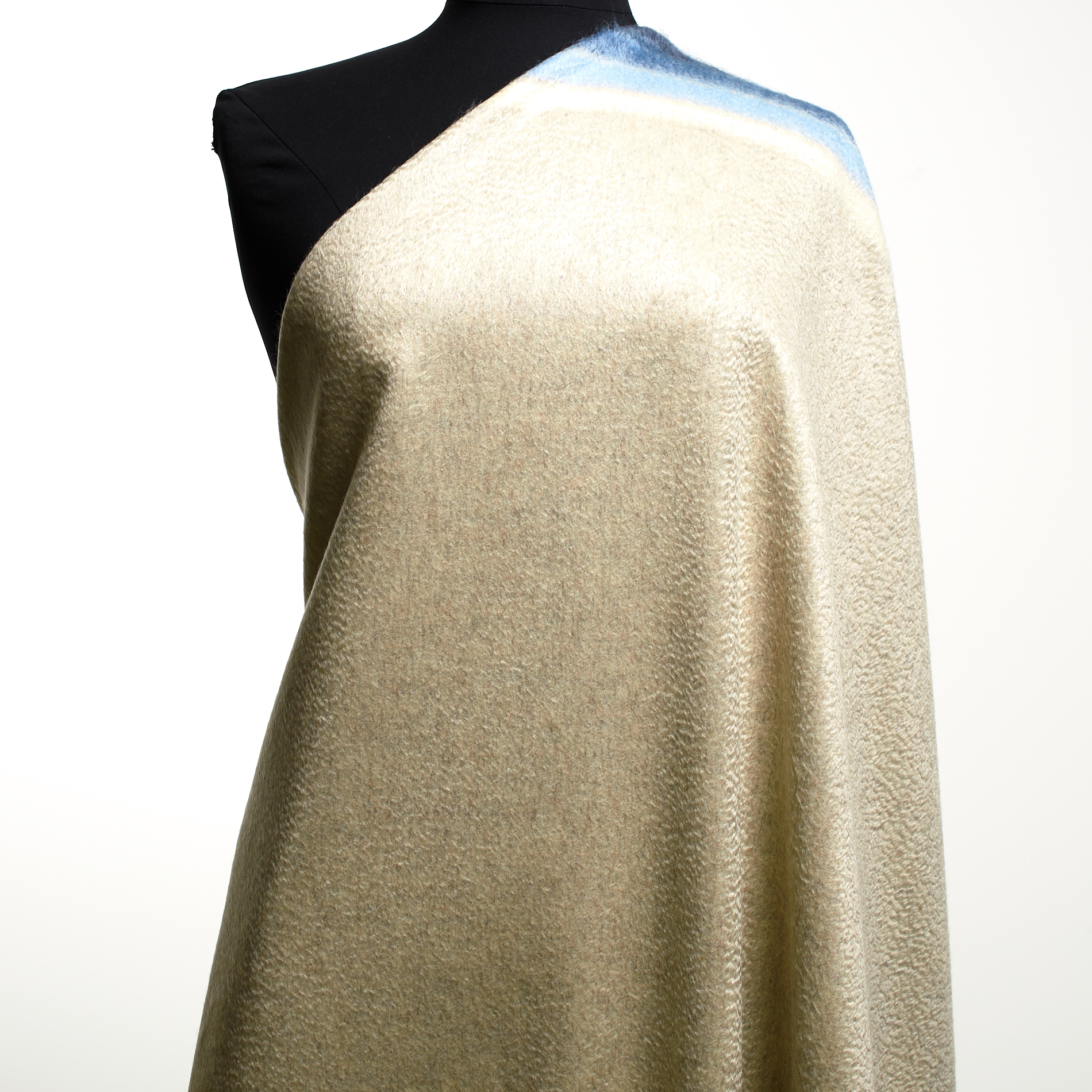 WOOL, MOHAIR, STRIPES, IVORY&RAIN WASHED BLUE (F000034806) - Mannequin