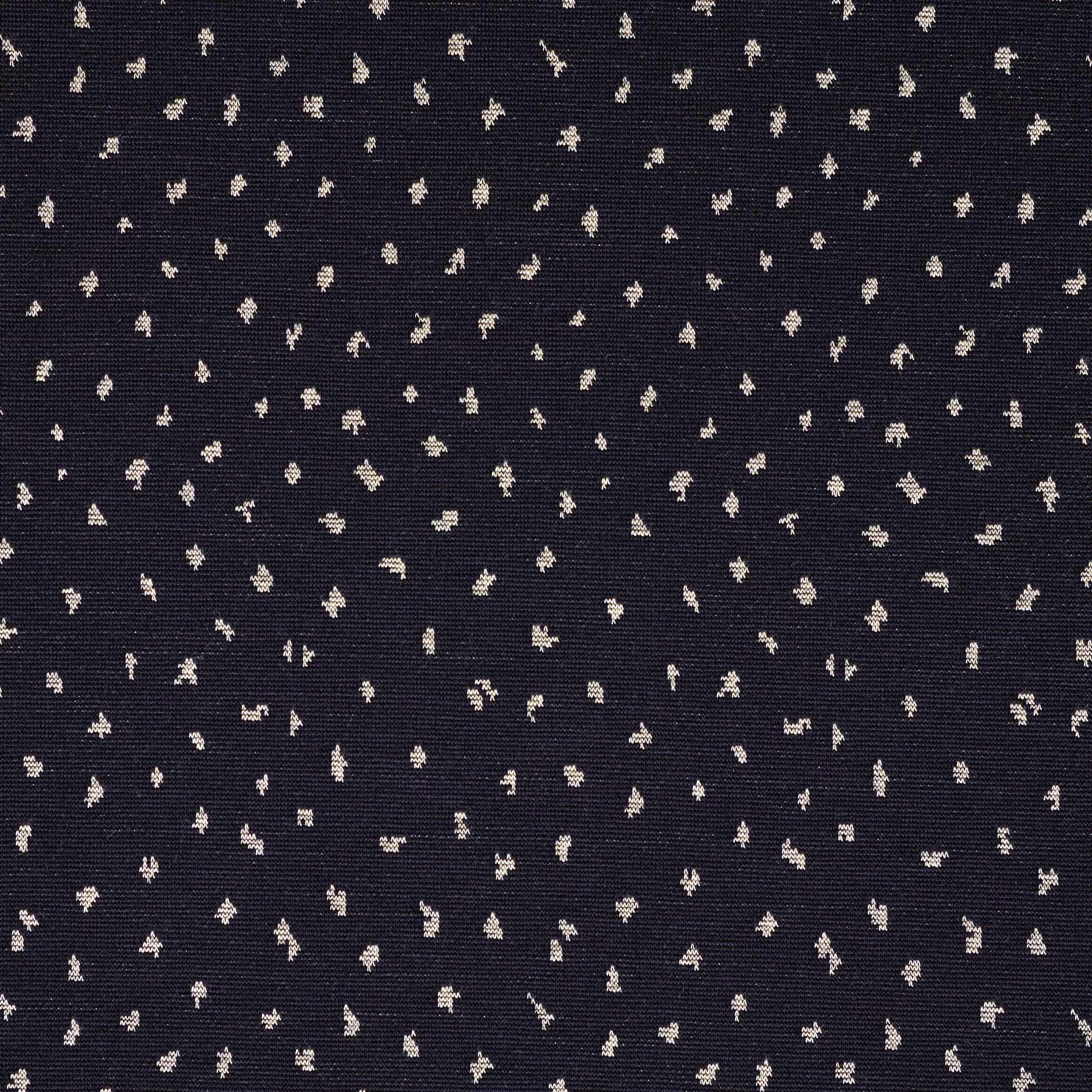 Jersey, Żakard, Dark Blue&Ivory (F000036672) - Tkana