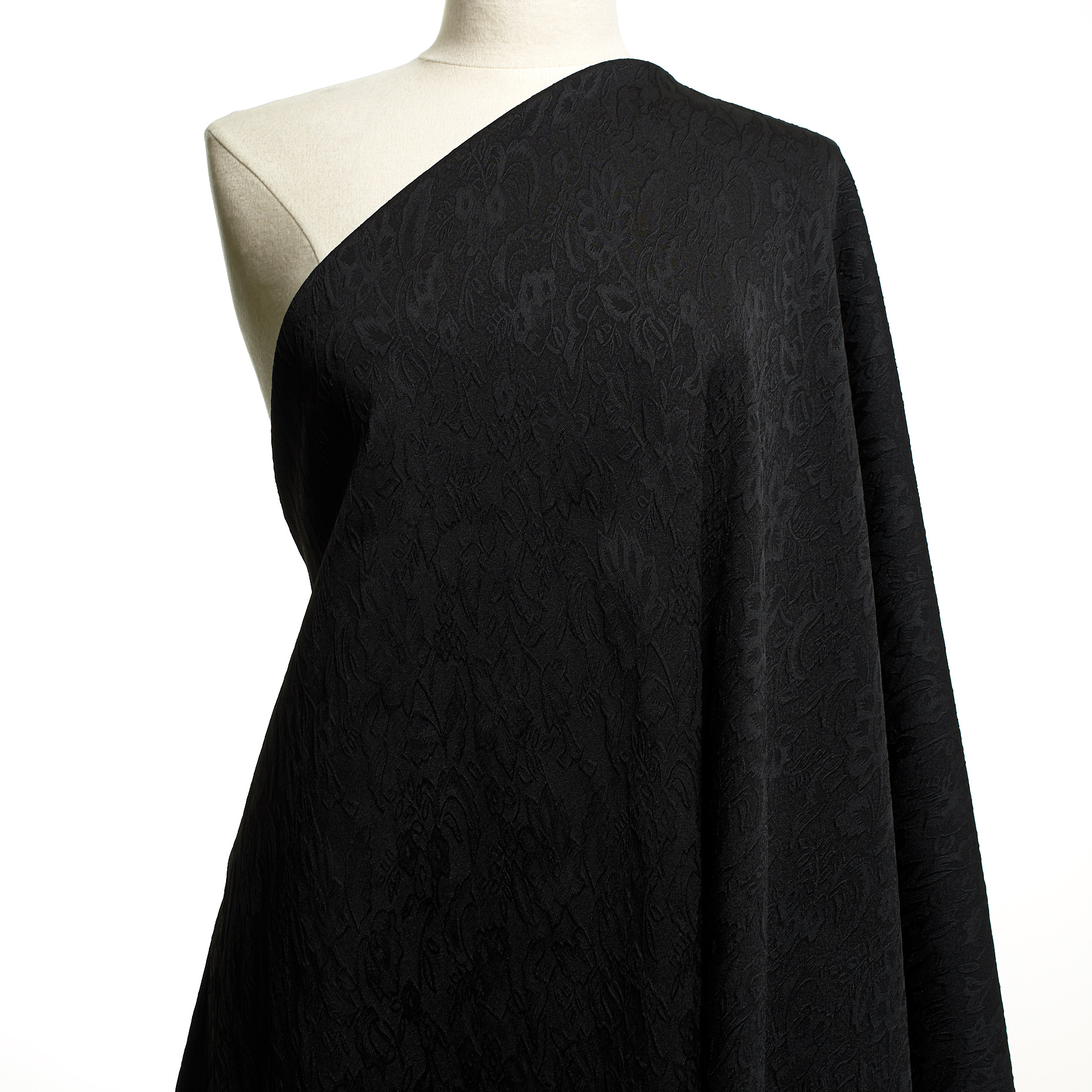 JACQUARD, FLORAL, TONE ON TONE, JET BLACK (P000003960) - Mannequin
