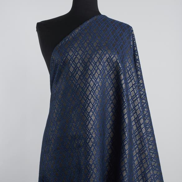 Jacquard, Viscosa Modal, Lúrex, Deep Cobalt&Titanium (F000028412) - Maniquí