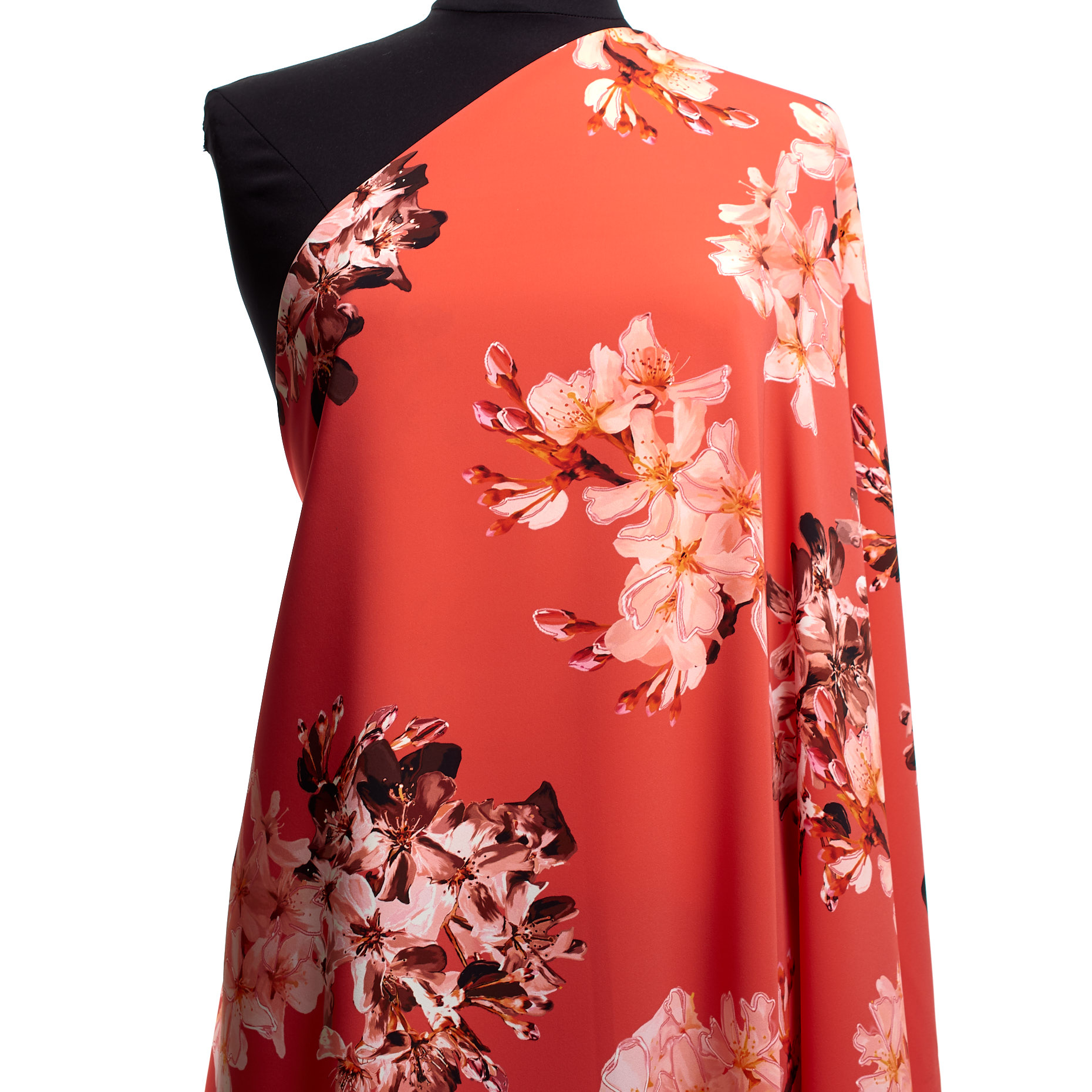 CRÊPE, PRINTED, CORAL (F000042607) - Mannequin