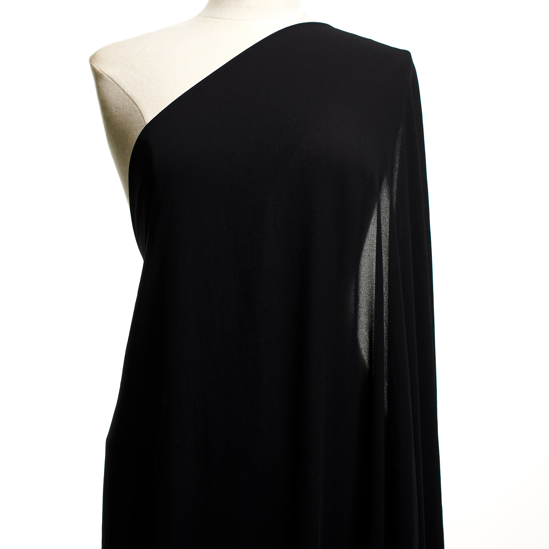 CRÊPE DE CHINE, RAVEN BLACK (F000017865) - Mannequin