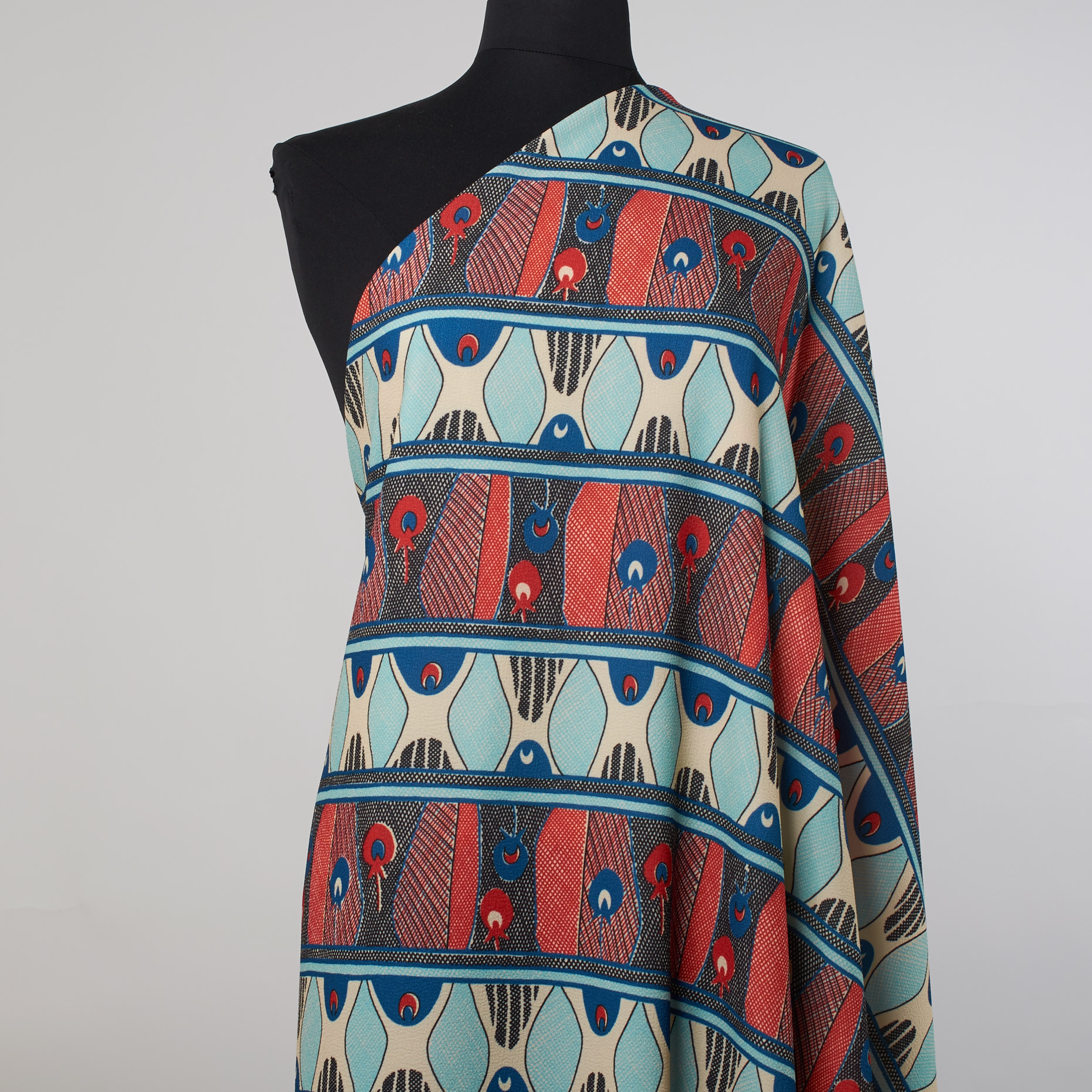 CRÊPE, ELASTIC, ANTIQUE WHITE&BLUE GLASS (F000026575) - Mannequin