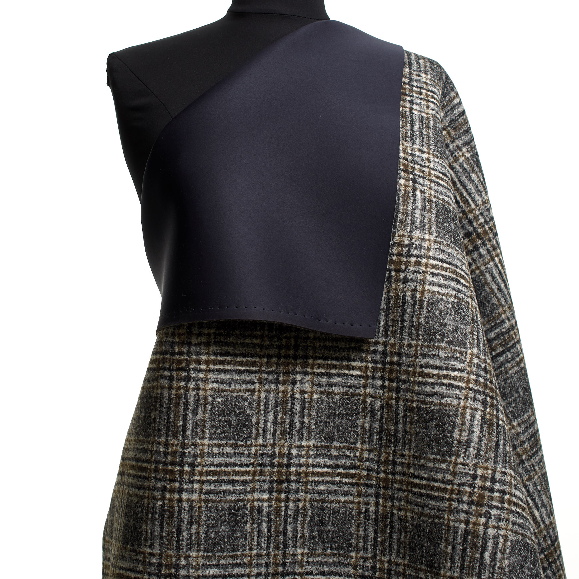 BOUCLÉ, BONDED, CHECK, DUSTY ORANGE&GRASS GREEN (F000045070) - Mannequin