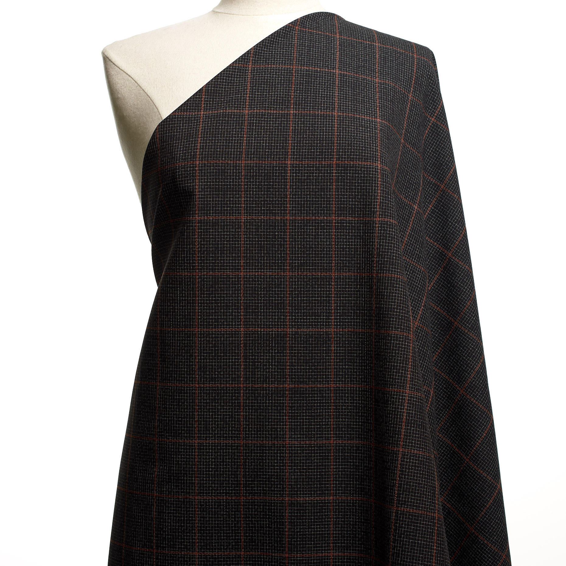COOL WOOL, CHECK, CARMINE RED&RAVEN BLACK (F000038480) - Mannequin
