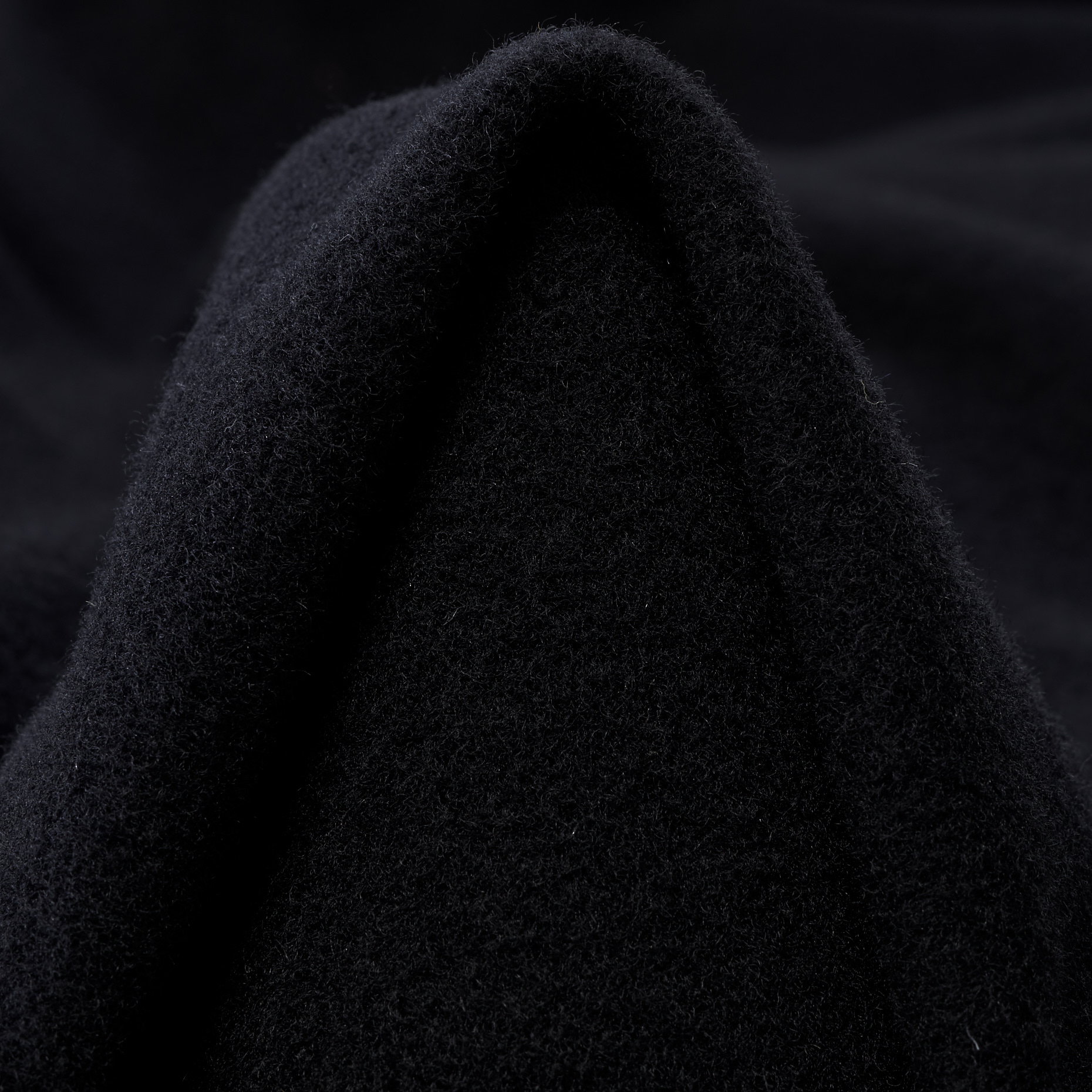BOILED WOOL, VIRGIN WOOL, JET BLACK (F000048235)
