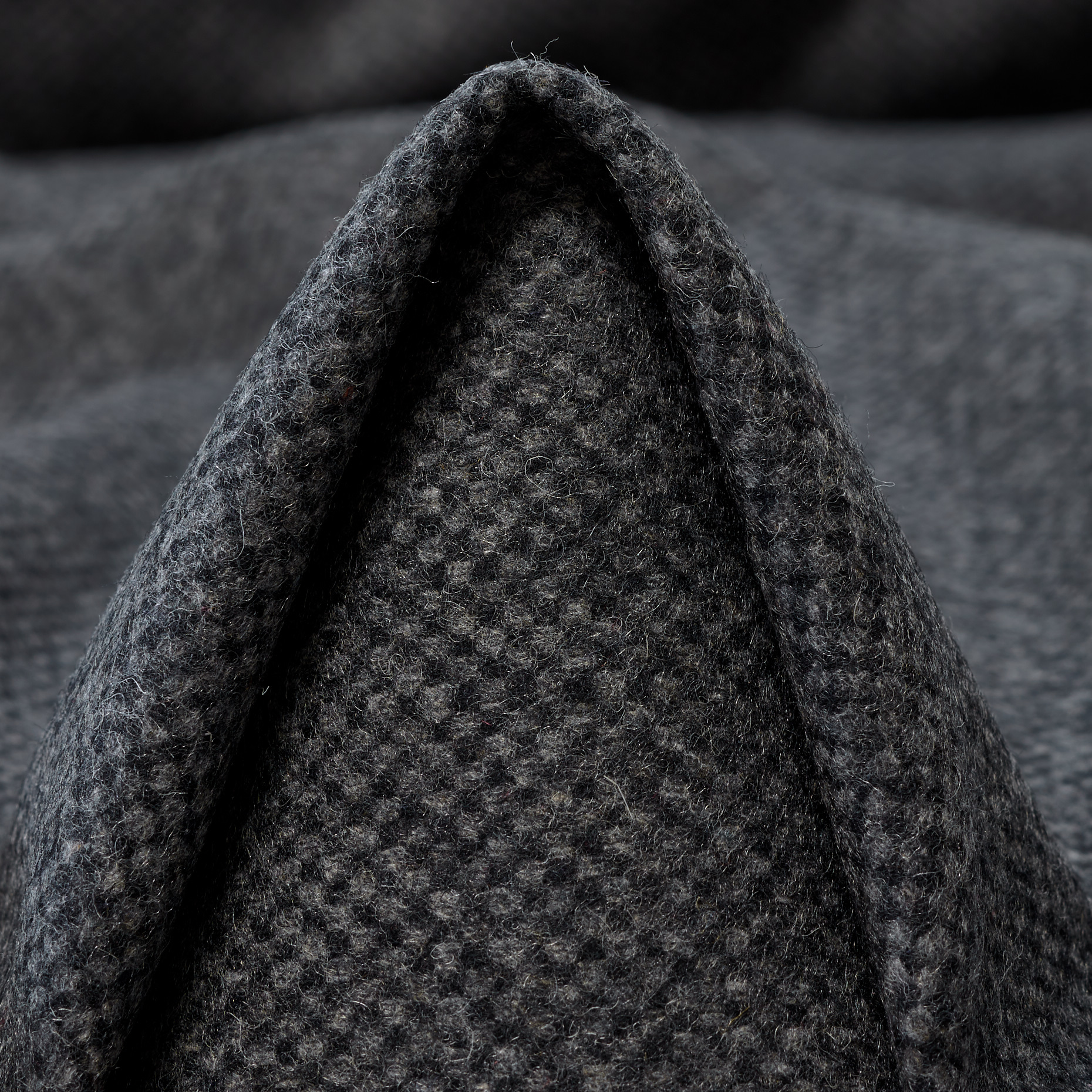 BOILED WOOL, MICRO DESIGN, IRON GATE&RAVEN BLACK (F000036527)