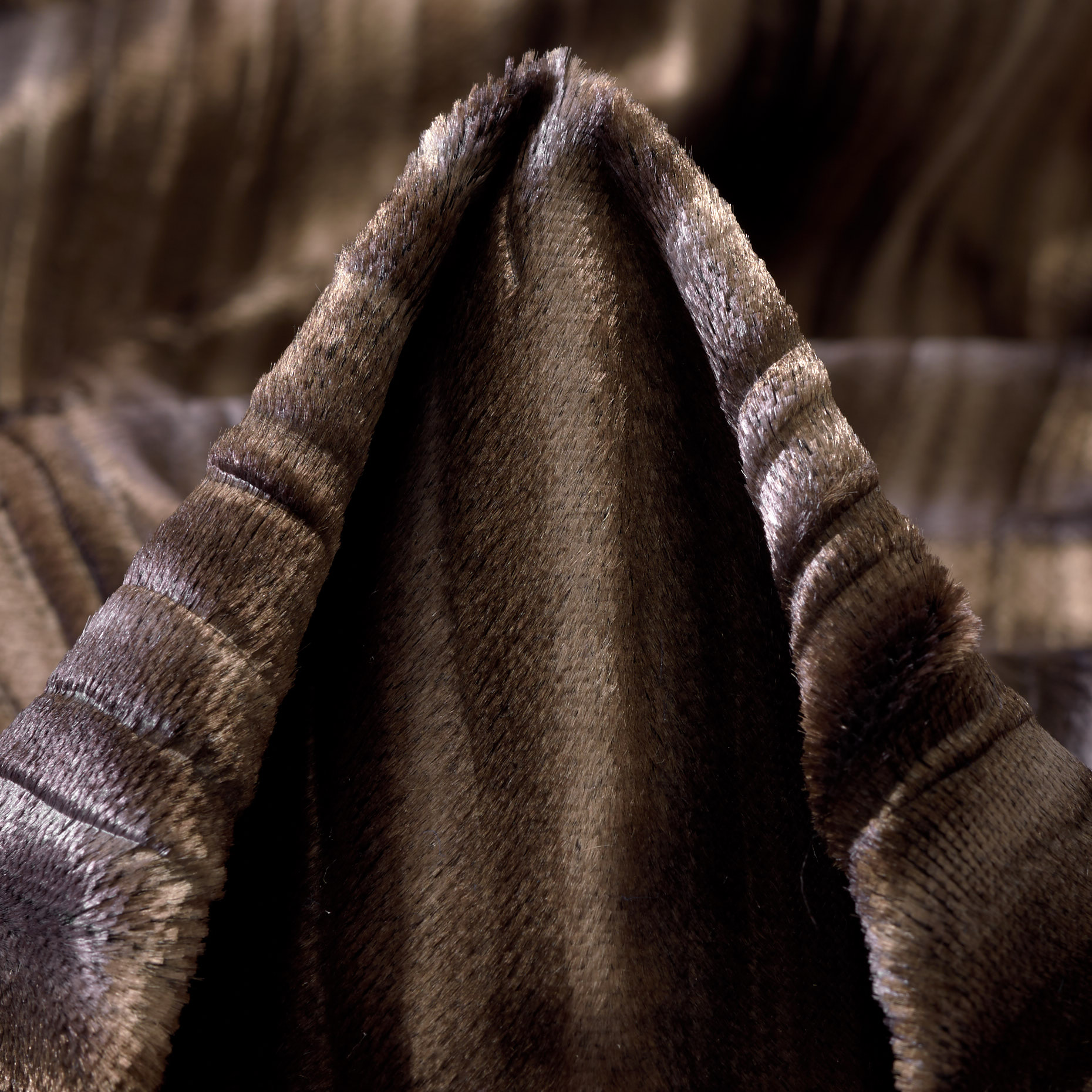 FAKE FUR, COTTON VISCOSE, BLURRED LINES, TIRAMISU (F000038906)