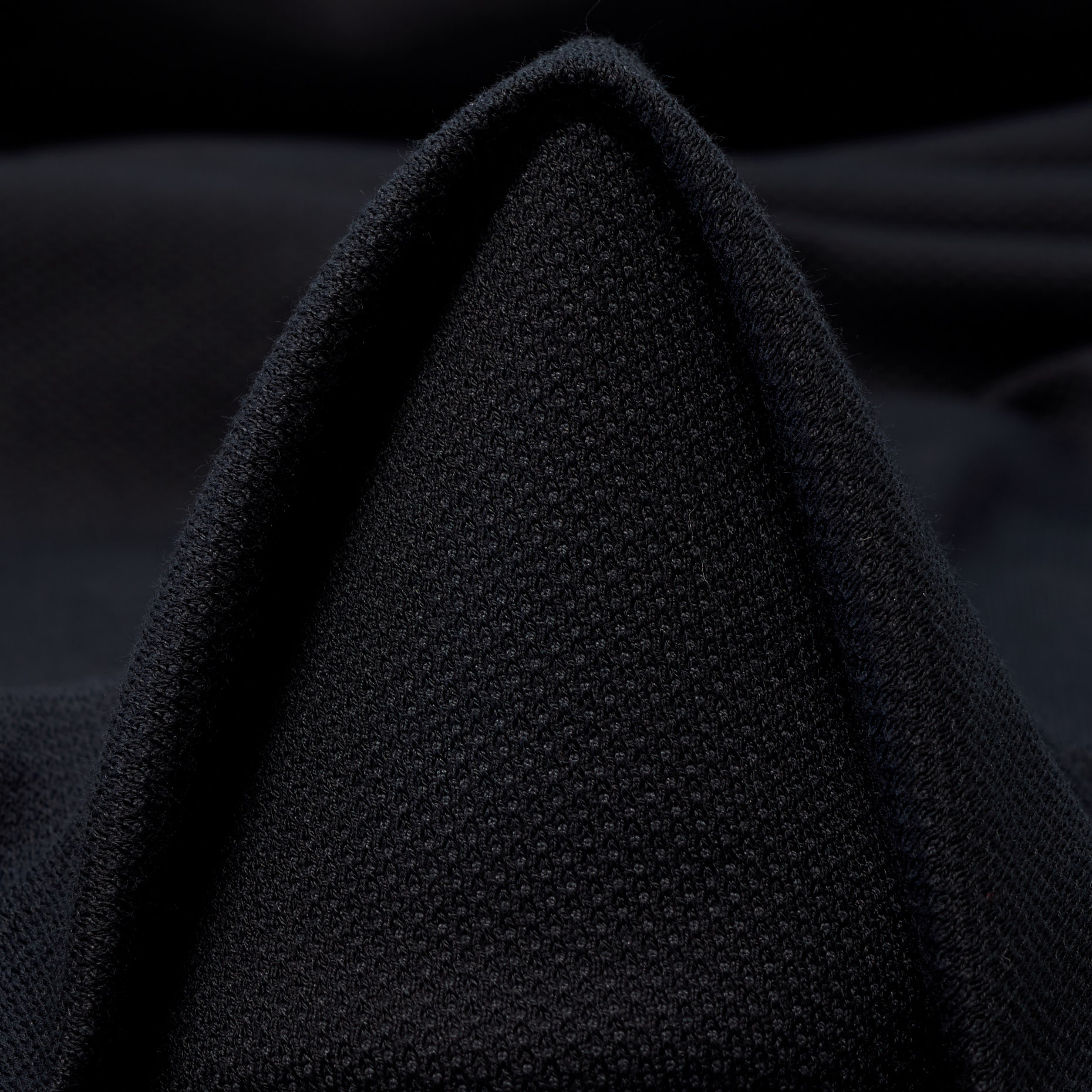 PIQUÉ, COTTON, RAVEN BLACK