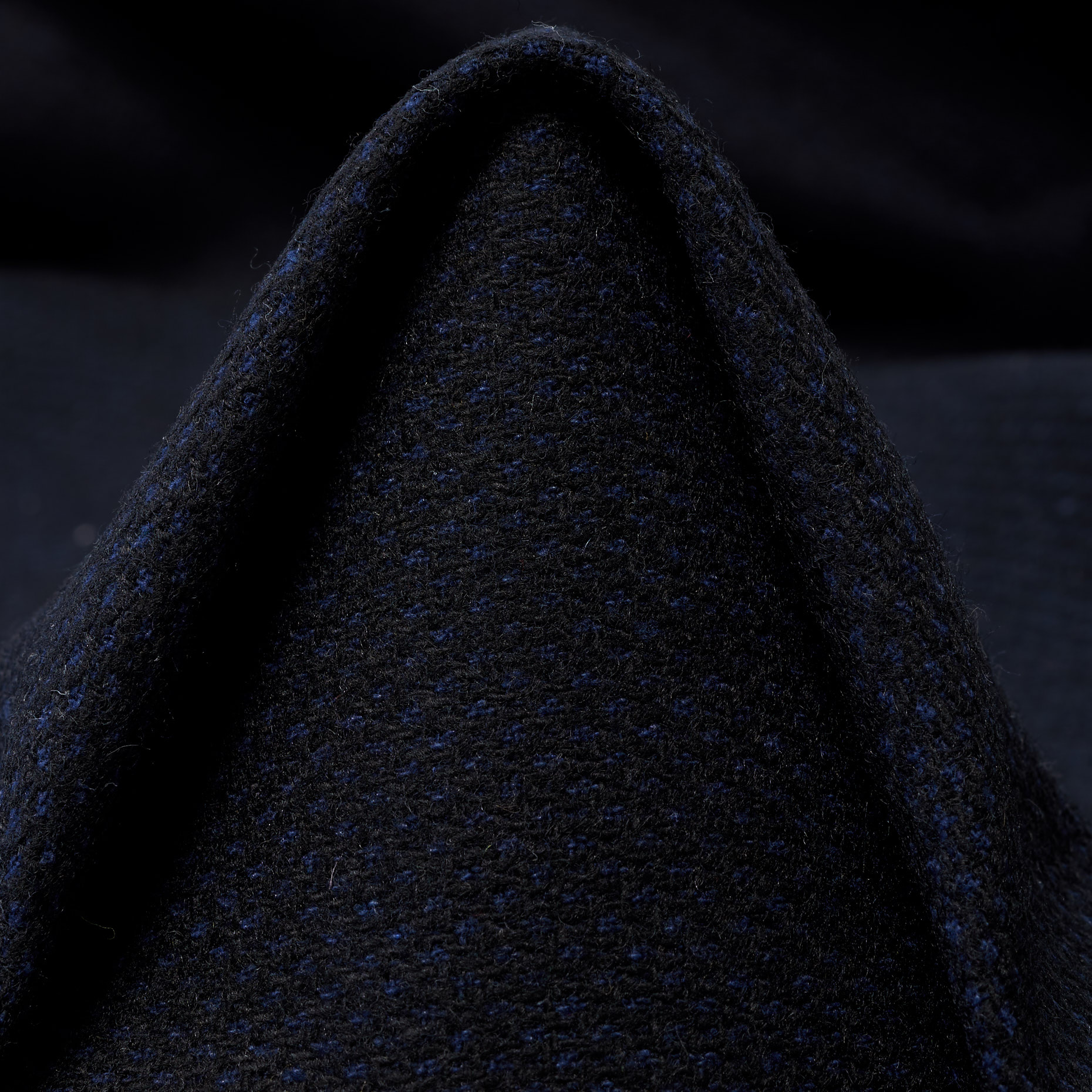 WOOL BLEND, COTTON BLEND, MICRO STRUCTURE, MEDIEVAL BLUE&RAVEN BLACK (F000045224)