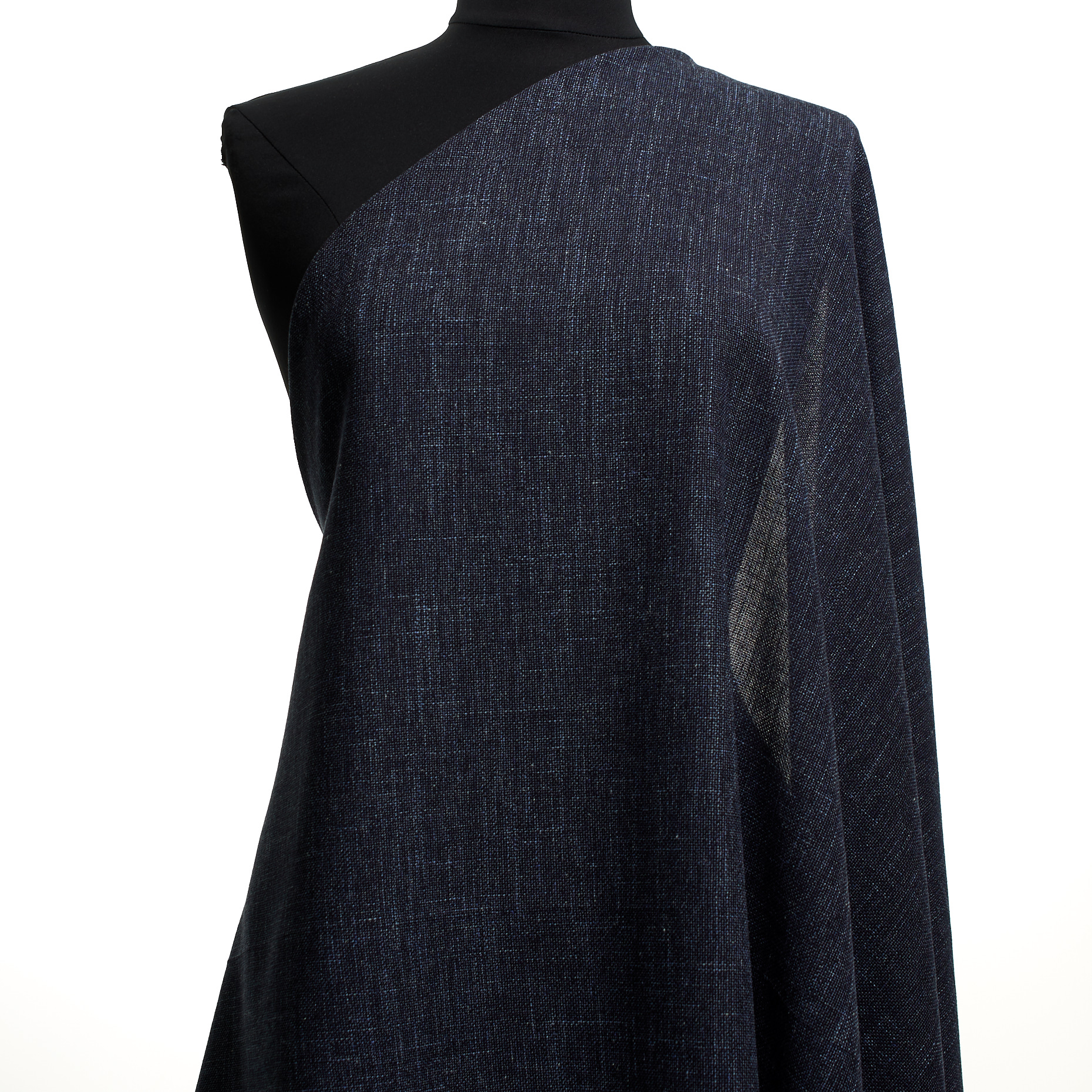 VIRGIN WOOL, LINEN BLEND, MELANGE, CROWN BLUE (F000047937) - Mannequin