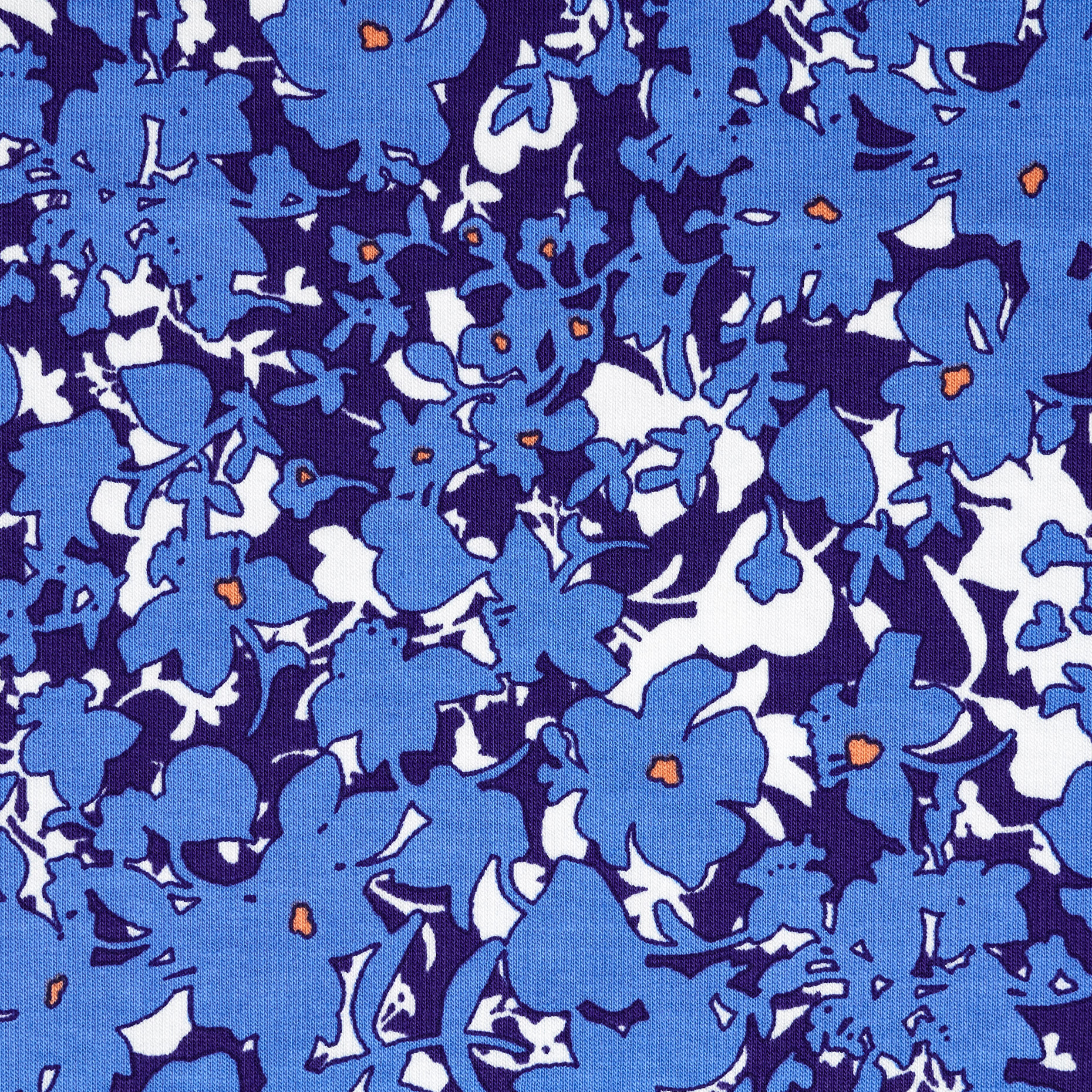 RIB JERSEY, COTTON, PRINTED, CORNFLOWER BLUE (F000043057) - Texture