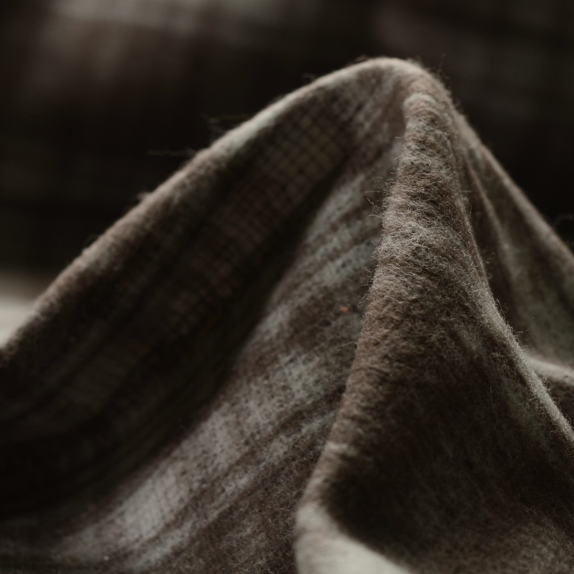 WOOL, CHECK, MELANGE, TAUPE&IVORY (F0001896)