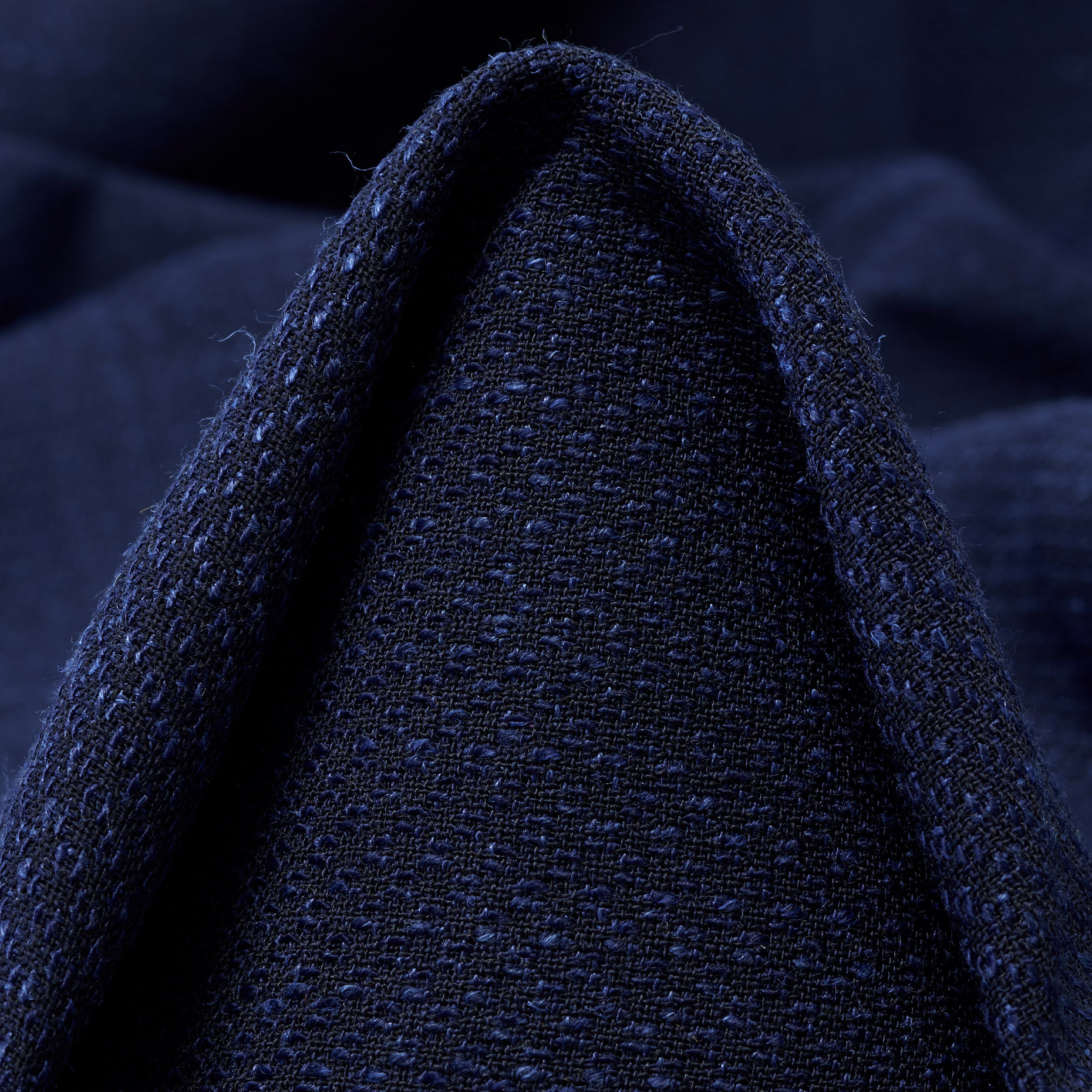 WOOL BLEND, LINEN BLEND, MICRO DESIGN, BLUE INDIGO (F000045274)