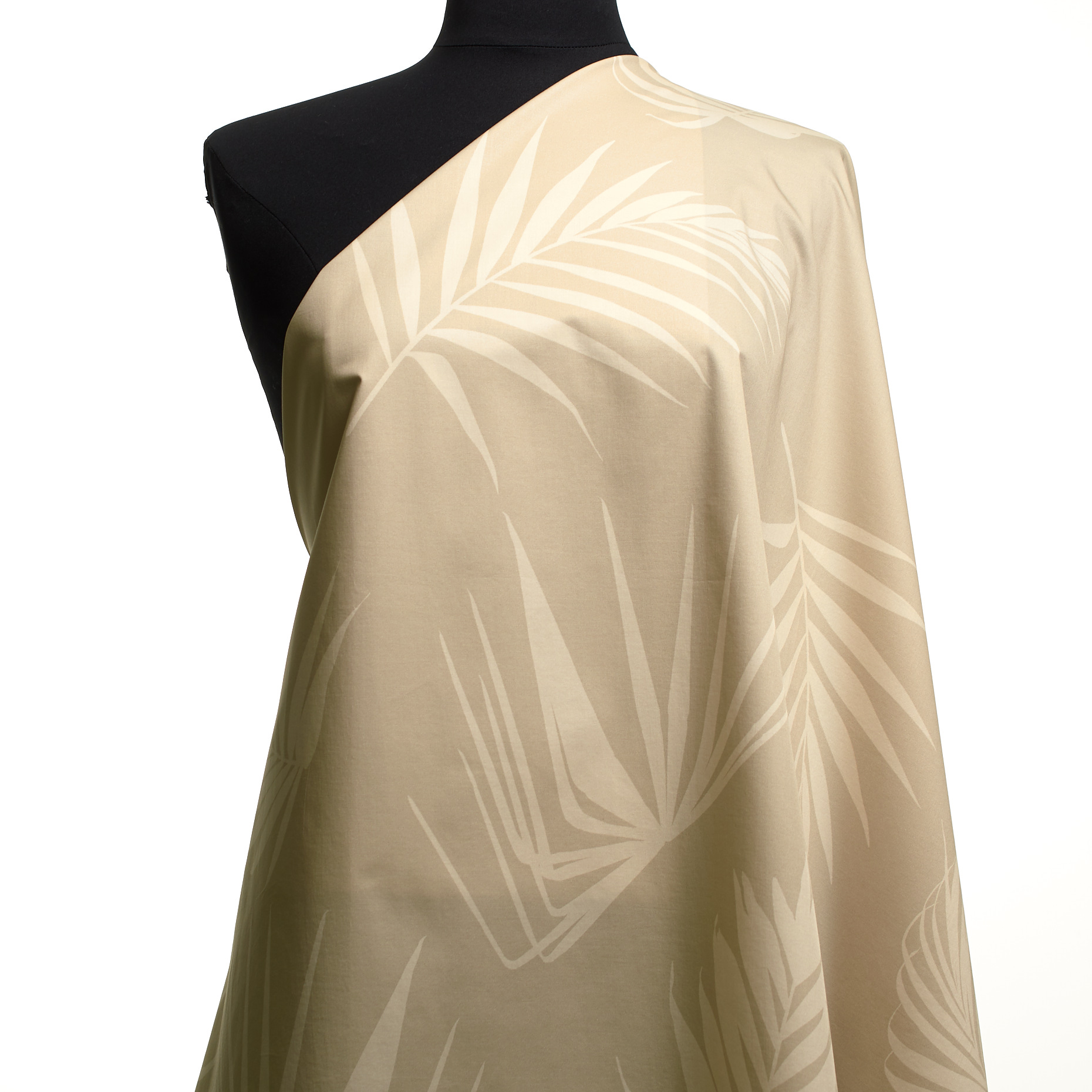 POPLIN, COTTON, FLORAL, OYSTER GRAY (T0000730) - Mannequin