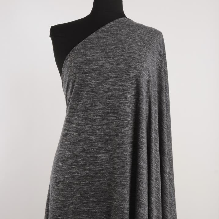 Single Jersey, Wełna, Melange, Asphalt (F000030536) - Manekin