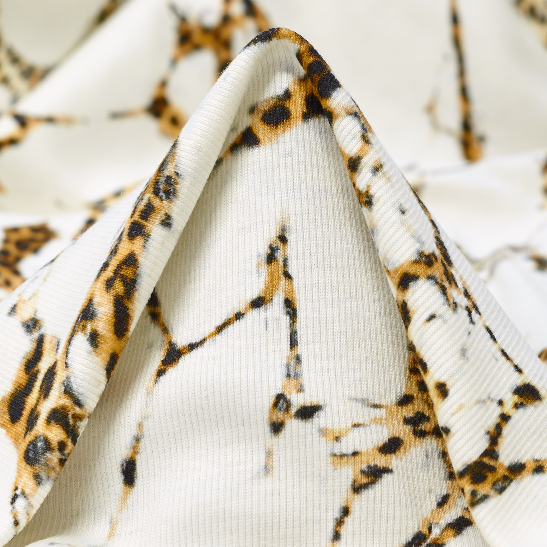 RIB JERSEY, COTTON, PRINTED, CORN&IVORY (F000042709)