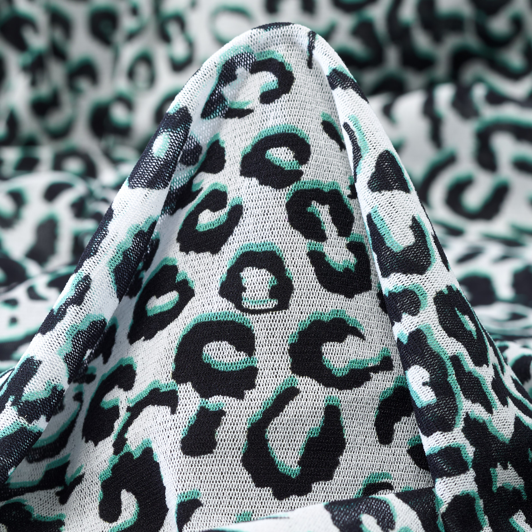 JERSEY, PRINTED, ANIMAL, RAVEN BLACK&BRILLIANT WHITE (F000041285)