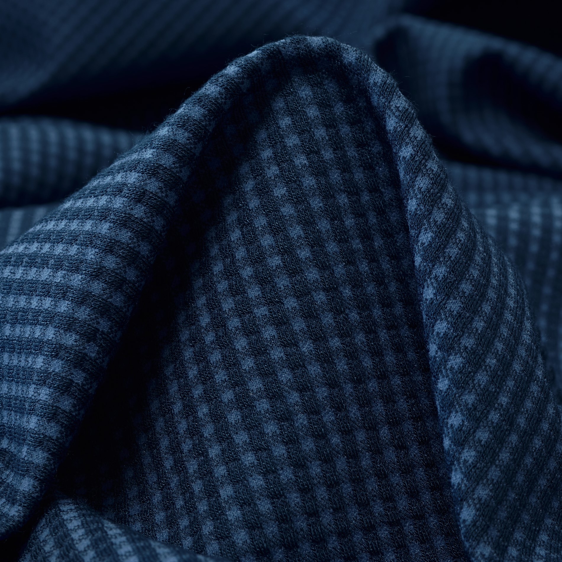 Jersey, Jacquard, Quadro, Denim Blue (F000032194)