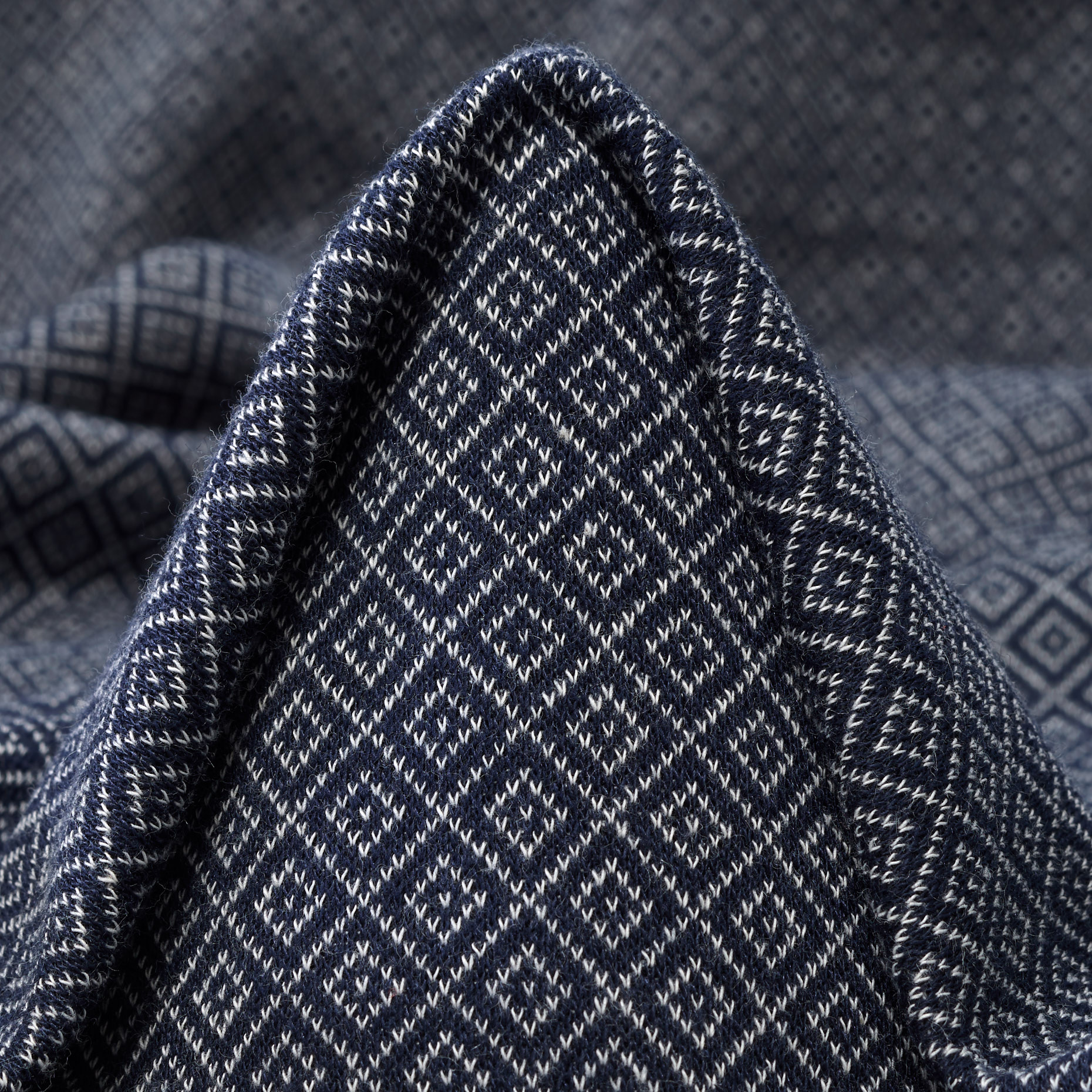 JERSEY, JACQUARD, COTTON BLEND, SNOW WHITE&BLACK IRIS