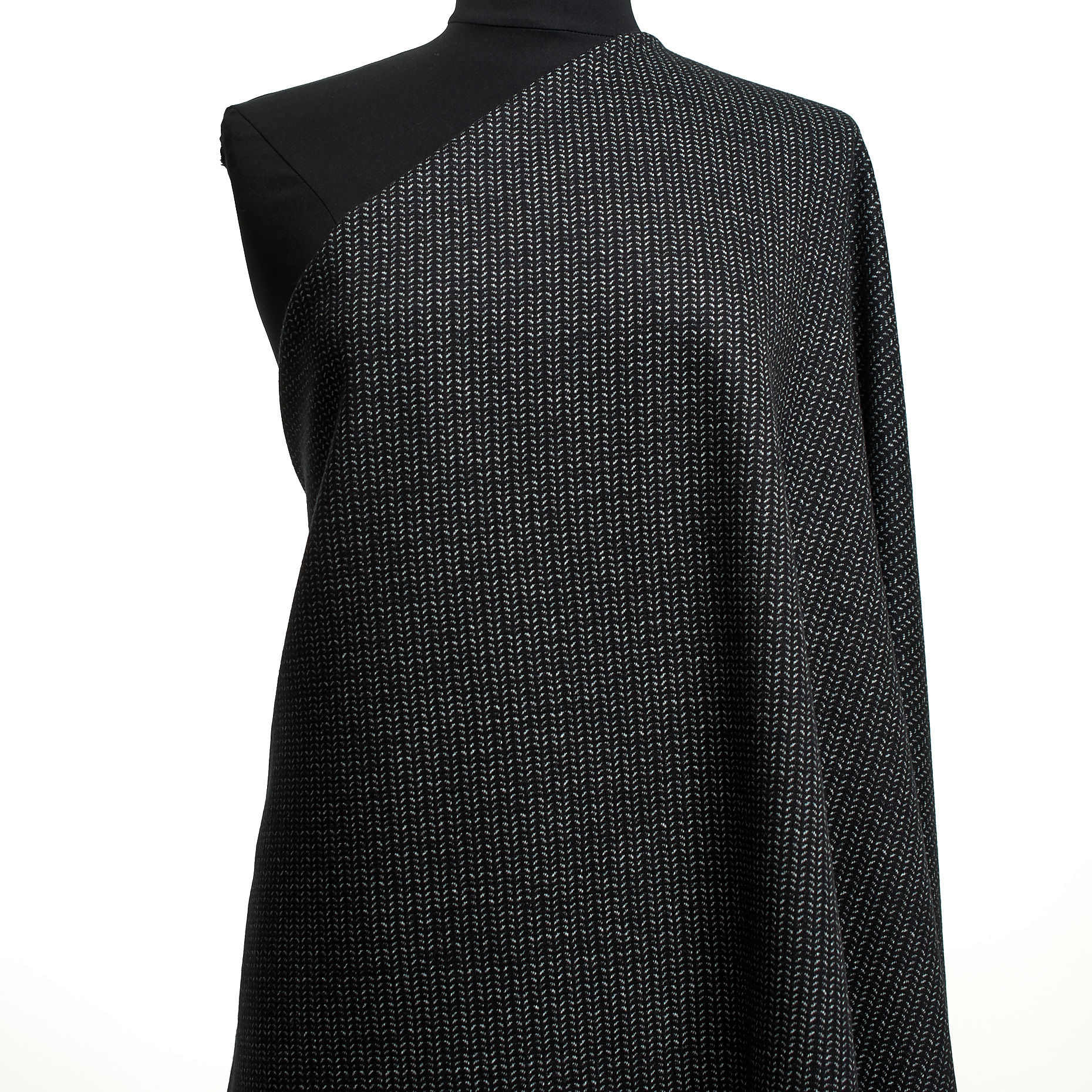 Jersey, Lana Mix, Micro Design, Raven Black&Brilliant White (F000048005) - Maniquí