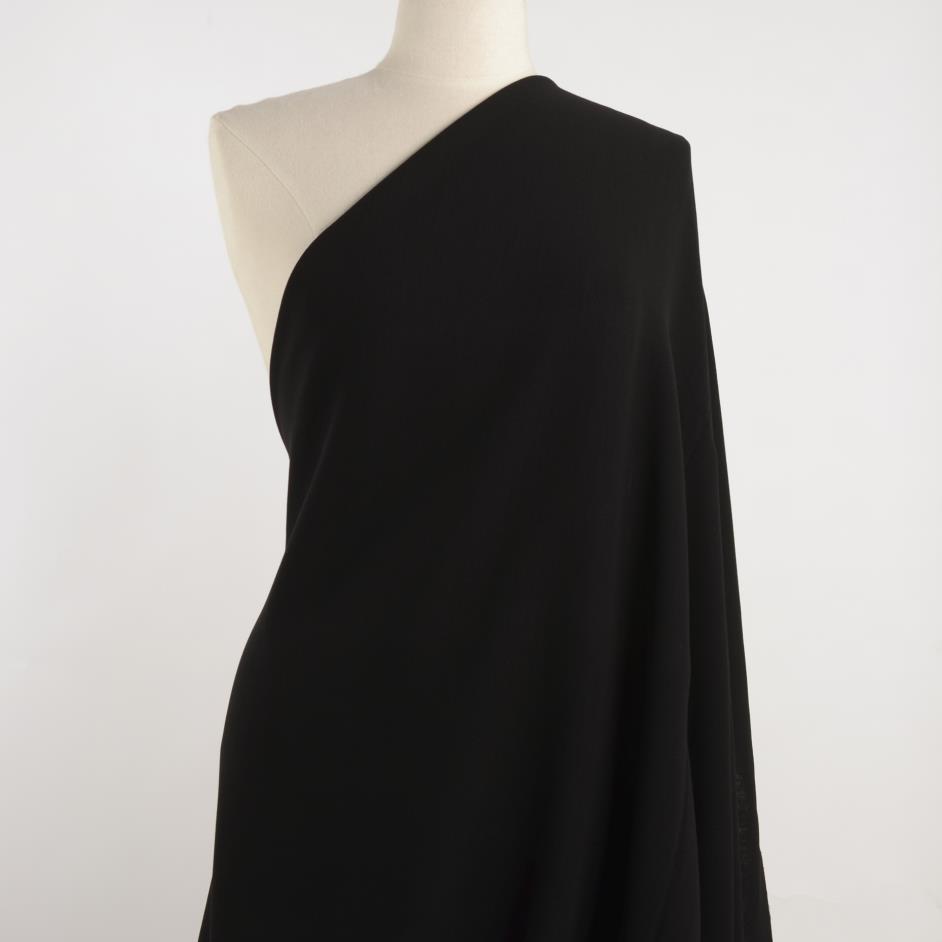 CRÊPE, VIRGIN WOOL, ELASTIC, JET BLACK (F000027294) - Mannequin