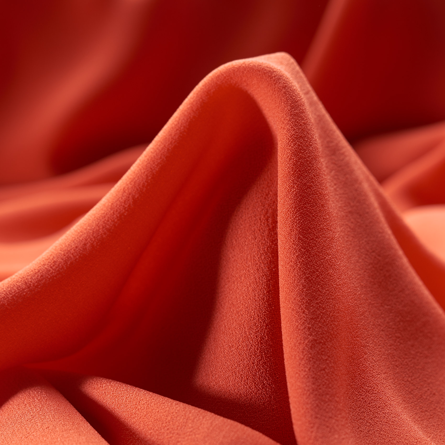 CRÊPE DE CHINE, CADY, HOT CORAL (F000024327)