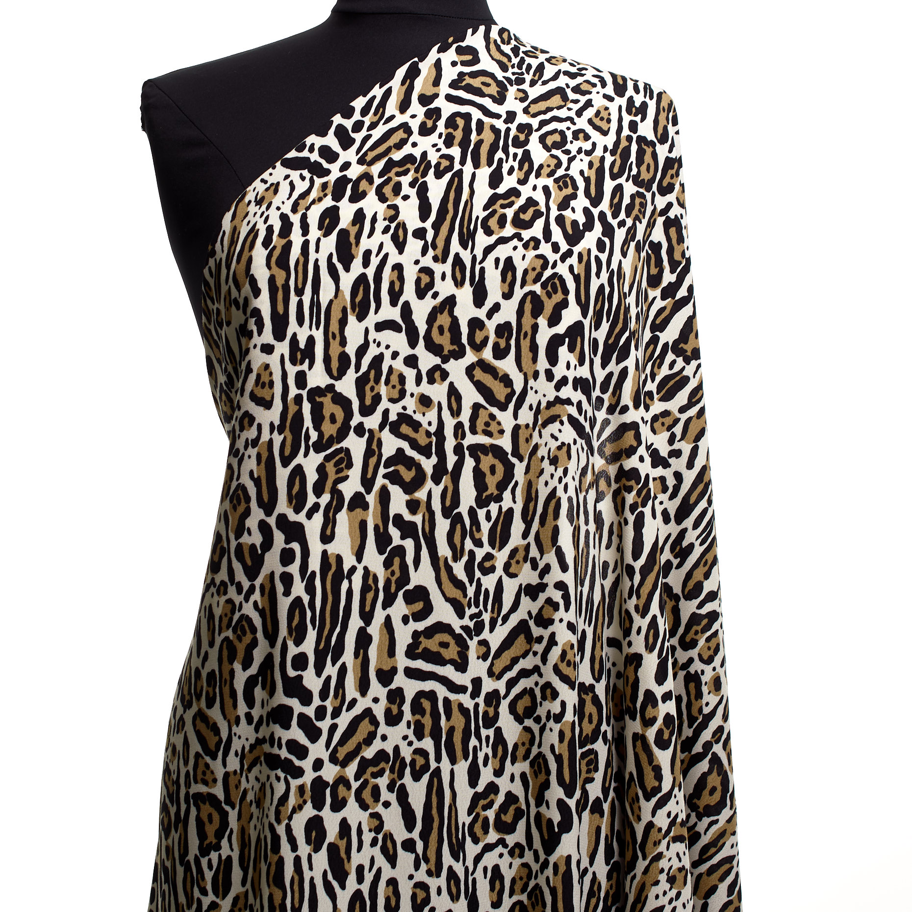 CRÊPE, VISCOSE, ANIMAL, IVORY&RAVEN BLACK (F000043273) - Mannequin