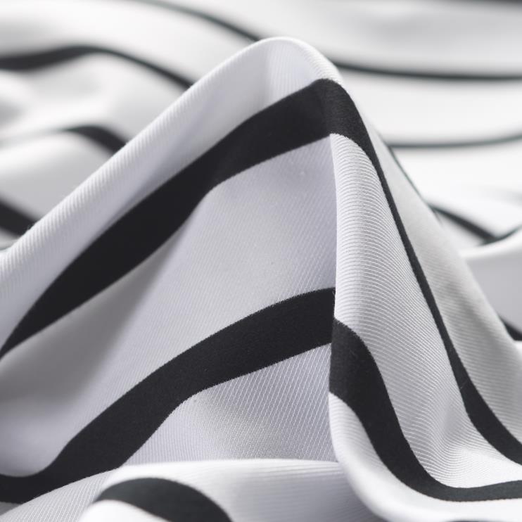 TWILL, COTTON, STRIPES, JET BLACK&SNOW WHITE (F000028055)