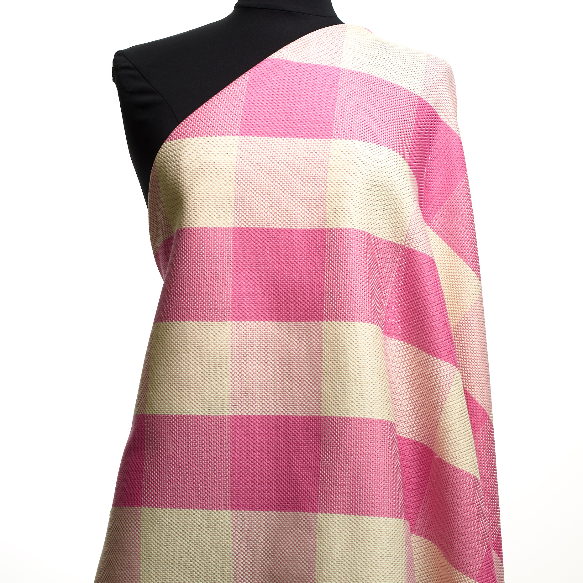 Хлопок, Микроструктура, Клетка, Almond Milk&Azalea Pink (F000047886) - Манекен