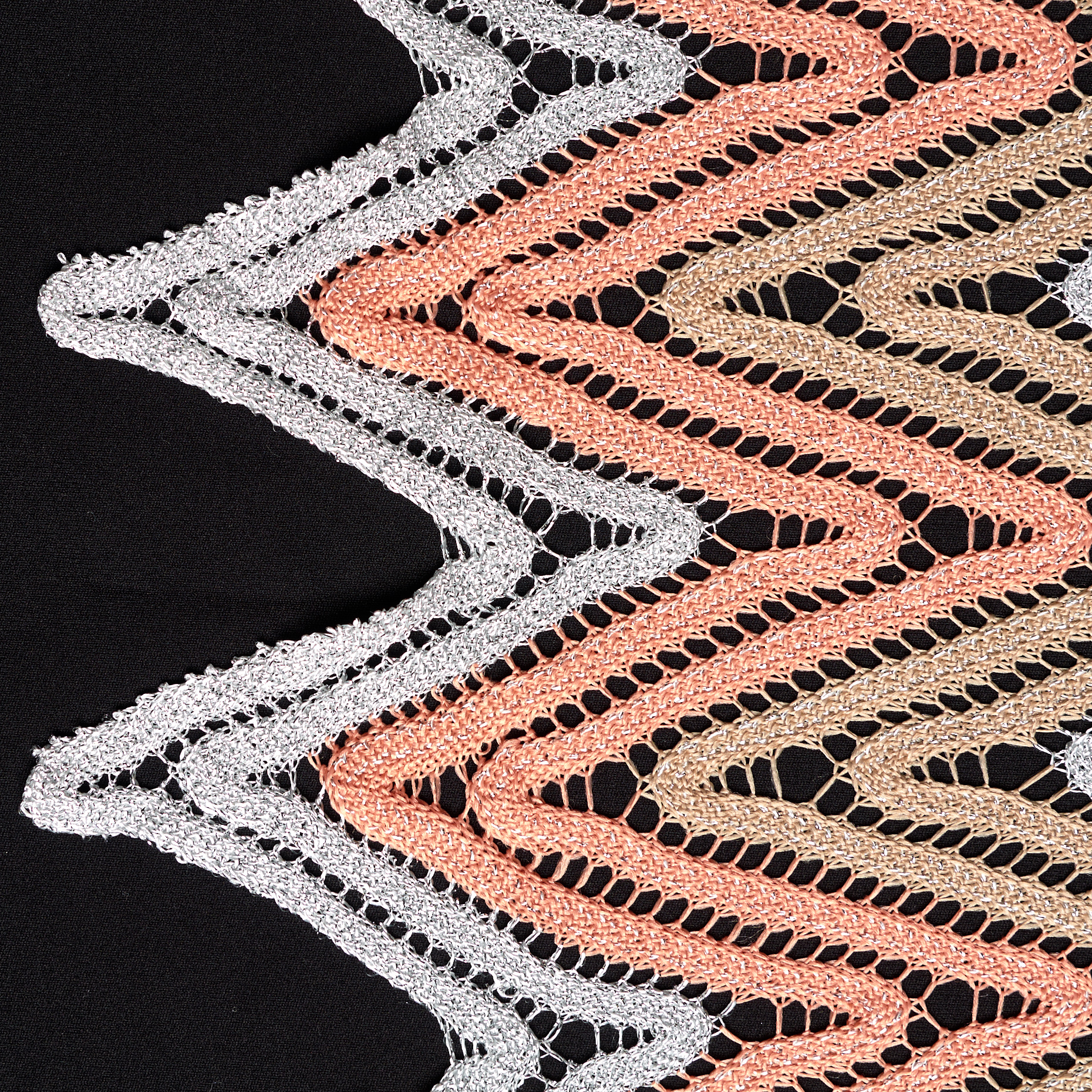 Pizzo, Lurex, Design Geometrico, Moon Rock&Silver (F000048756) - Trama