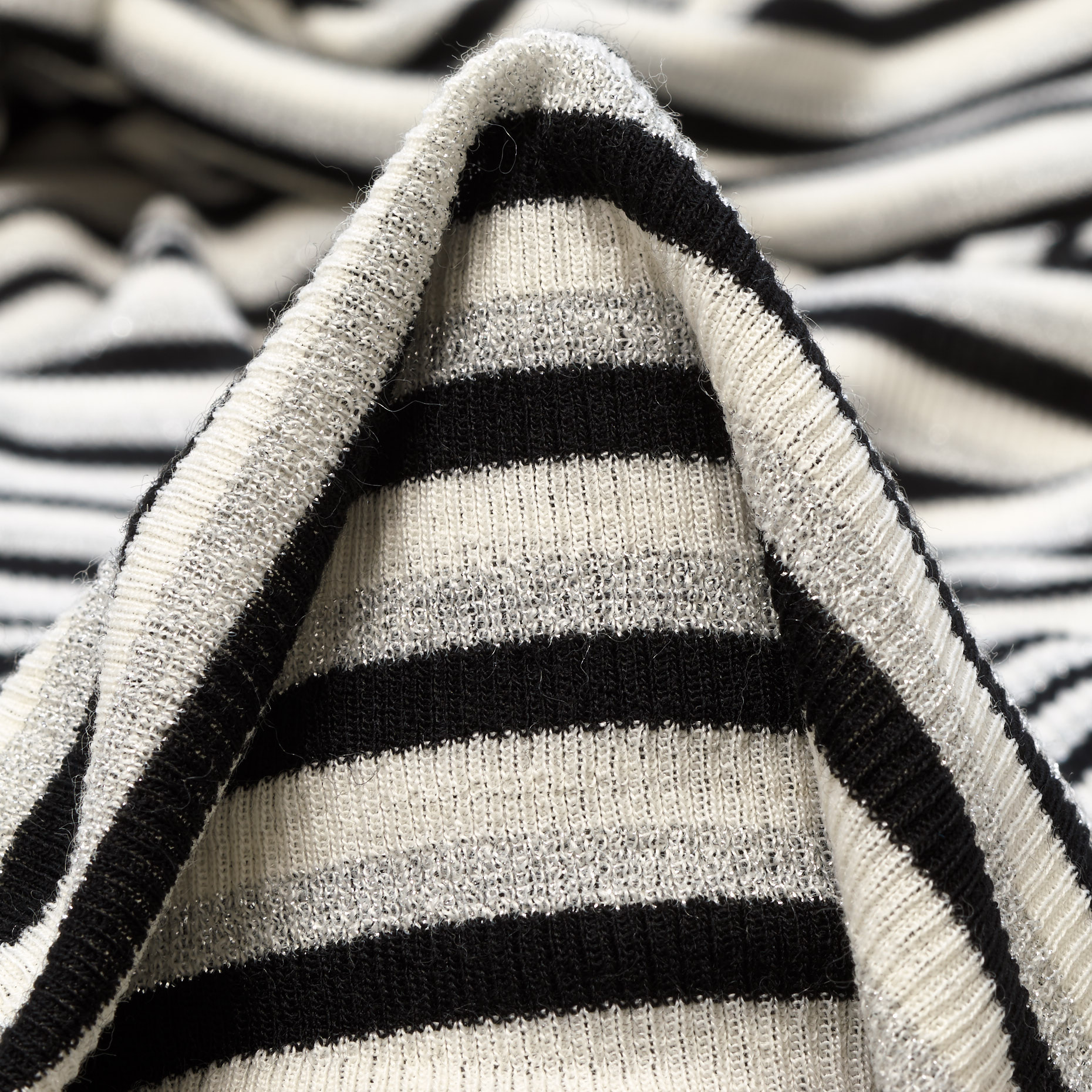 Jersey, Wolle, Streifen, Snow White&Silver (F000035793)