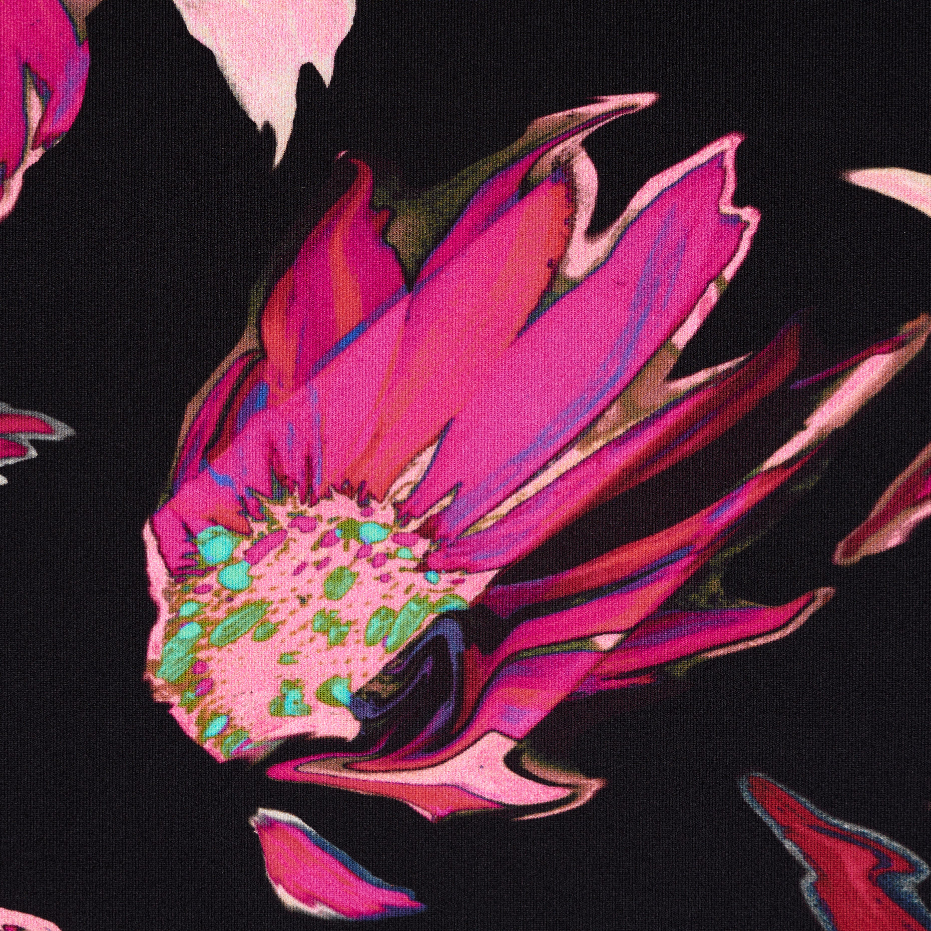 Techno Jersey, Kwiatowy, Wysoka elastyczność, Color mix (F000042680) - Tkana