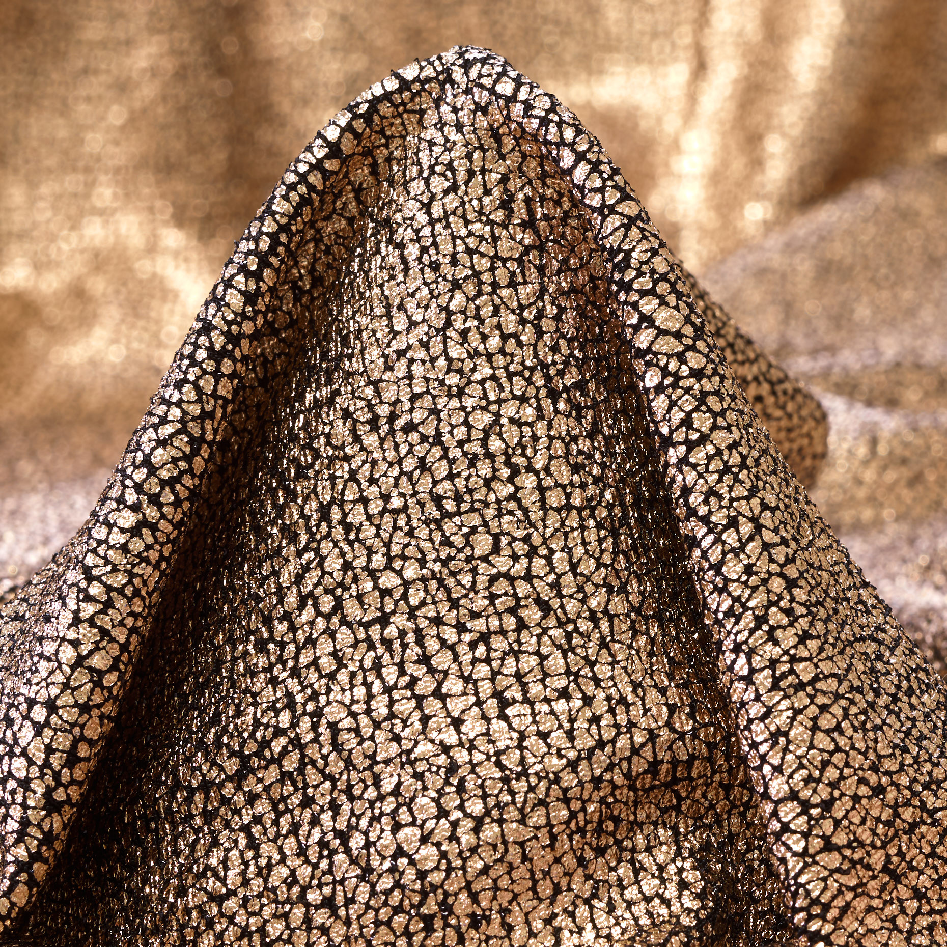 Jersey, Metaliczny, Wydrukowany, Raven Black&Pale Gold (F000037585)