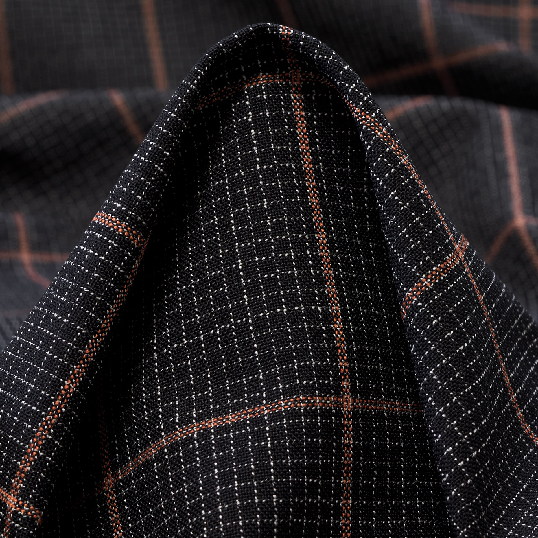 COOL WOOL, CHECK, CARMINE RED&RAVEN BLACK (F000038480)