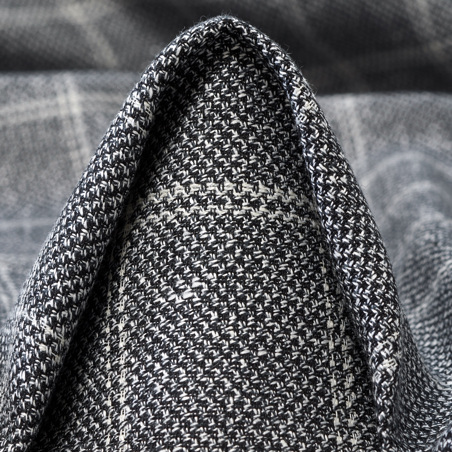 LINEN, WOOL, CHECK, VANILLA ICE&ANTHRACITE (F000044825)