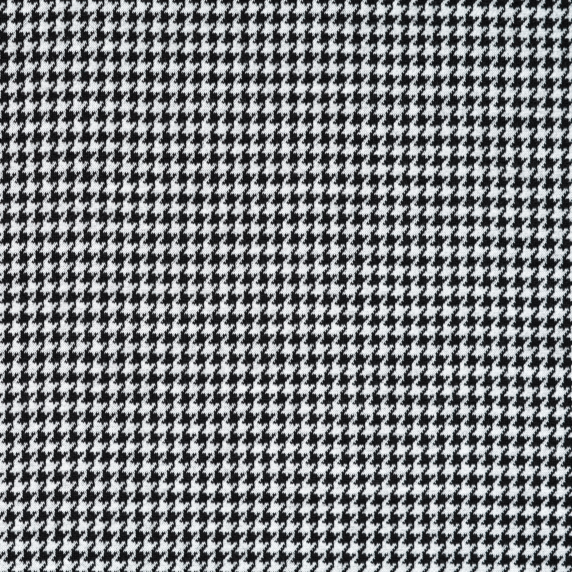 Jersey, Jacquard, Pied de Poule, Black&Brilliant White (F000036572) - Tissage
