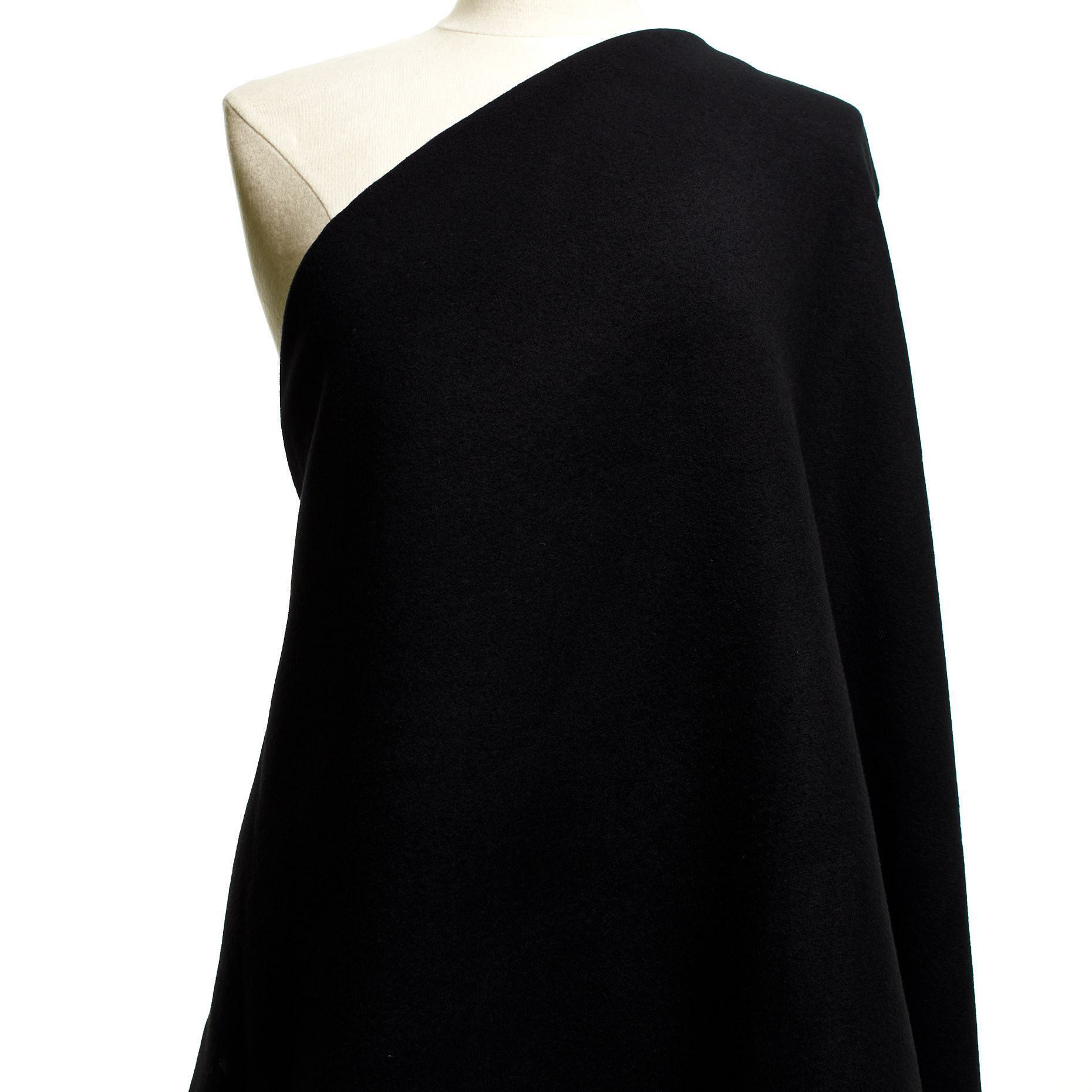 FLANNEL, BONDED, WOOL BLEND, RAVEN BLACK (F000043775) - Mannequin