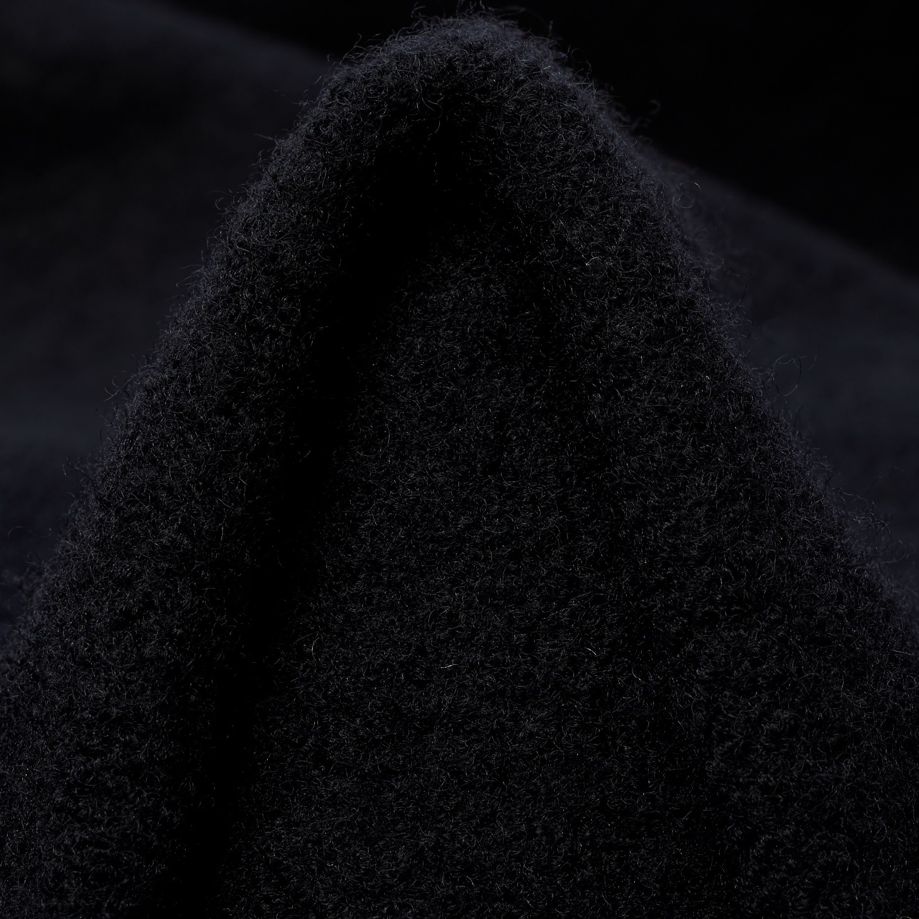 BOUCLÉ, BOILED WOOL, VIRGIN WOOL, JET BLACK (F000049583)