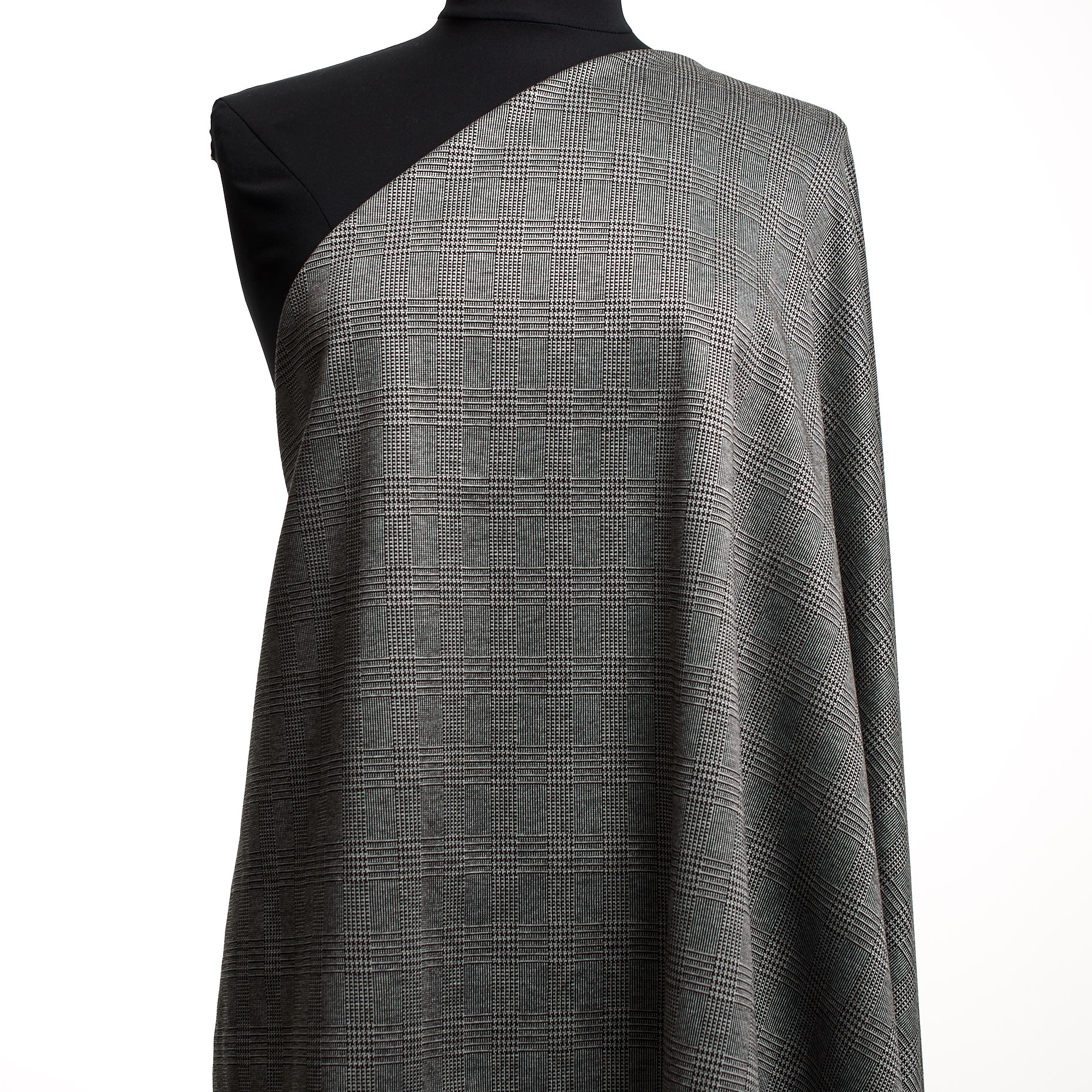 JERSEY, JACQUARD, VISCOSE BLEND, RAVEN BLACK&VAPOROUS GRAY (F000044908) - Mannequin