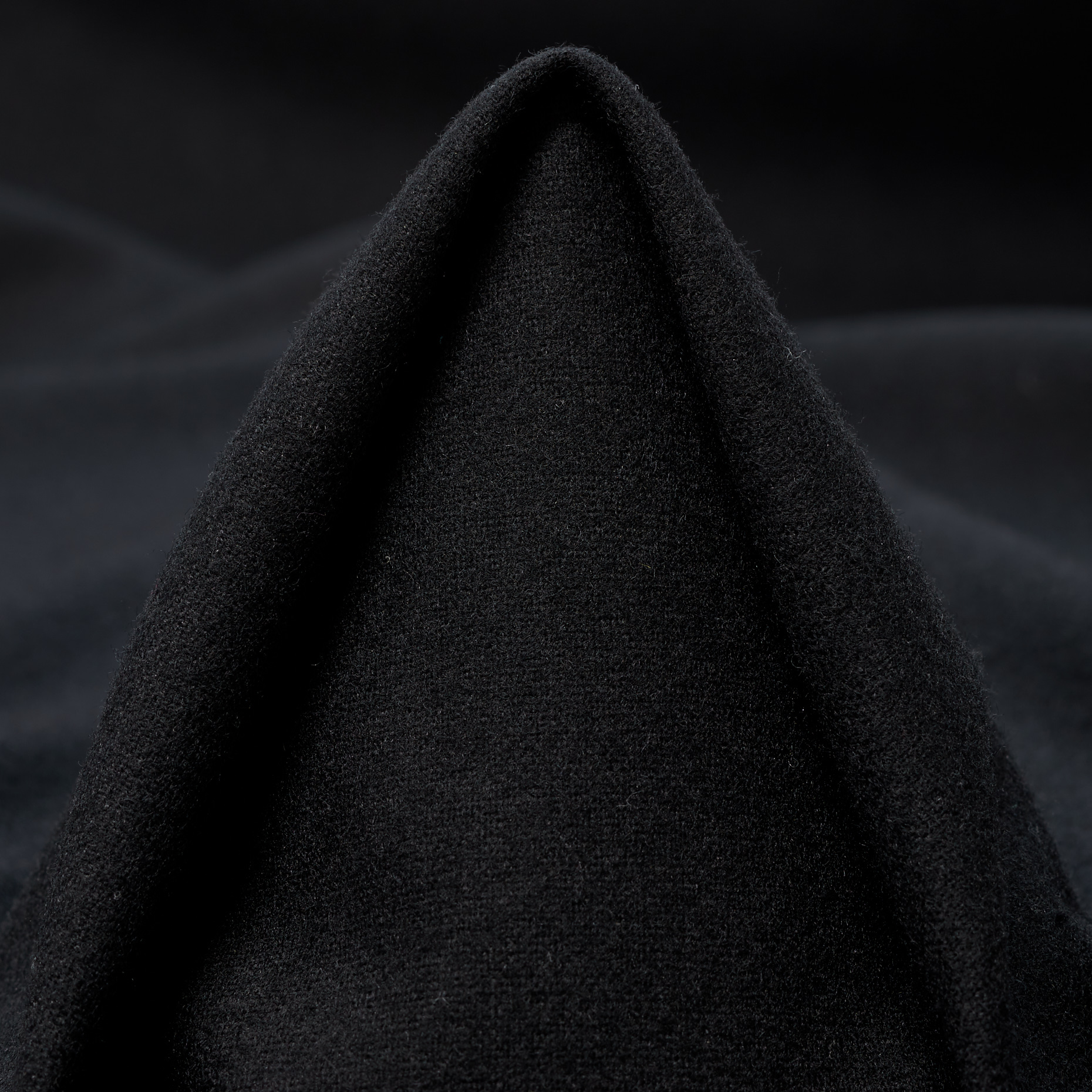 FLANNEL, WOOL, VISCOSE BLEND, JET BLACK (F000047510)